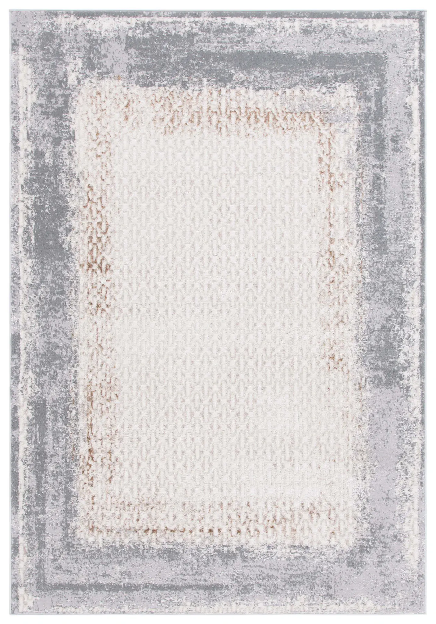 Alenia Distressed Lattice Border Rug