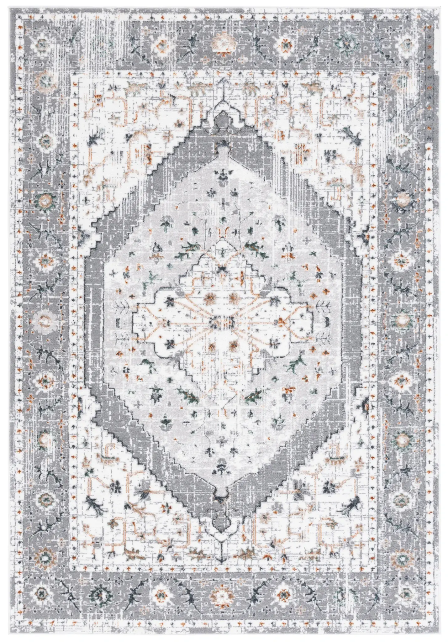 Alenia Distressed Diamond Medallion Rug