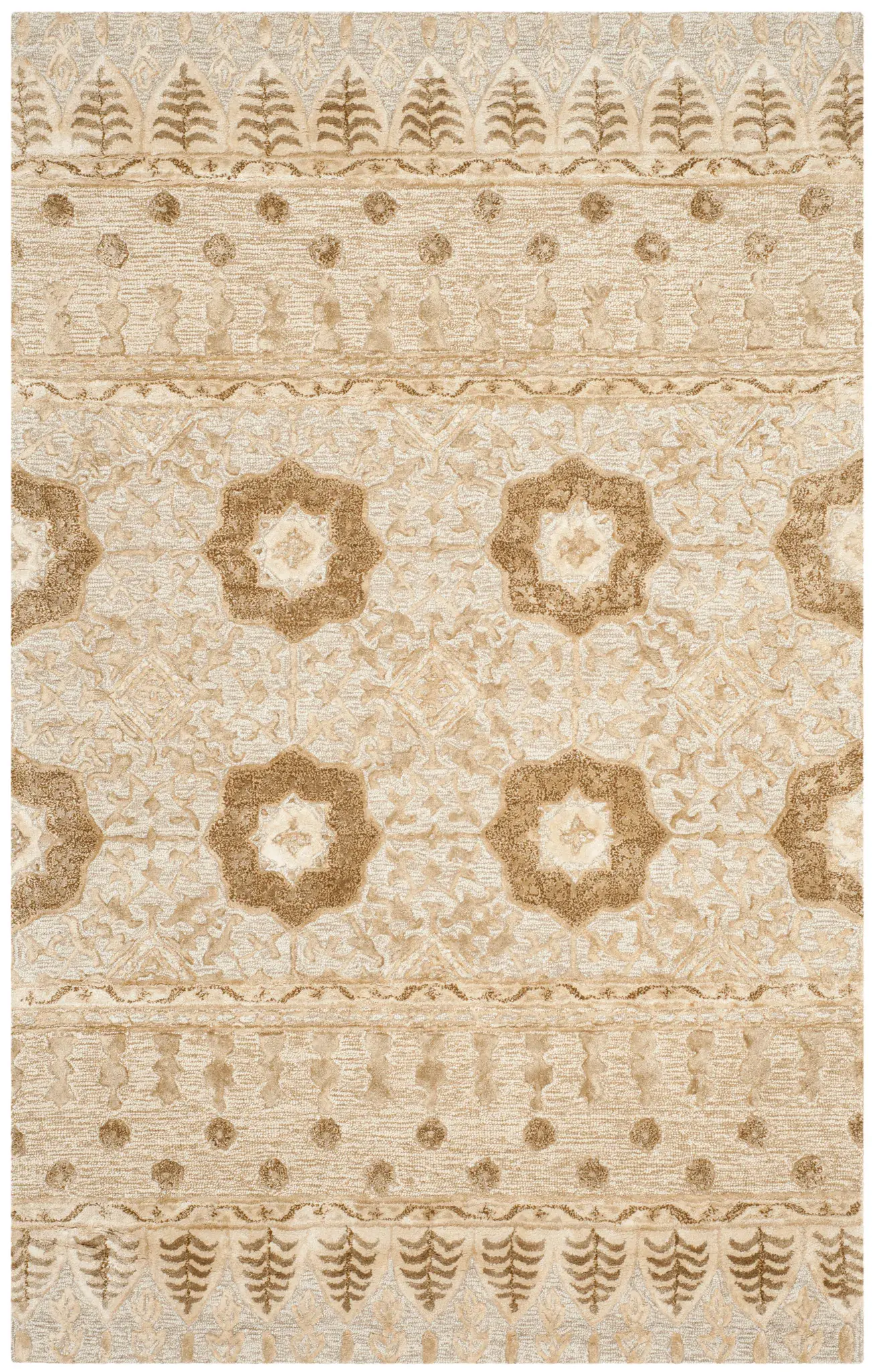 Allure Banded Medallion Hand-Tufted Wool Rug