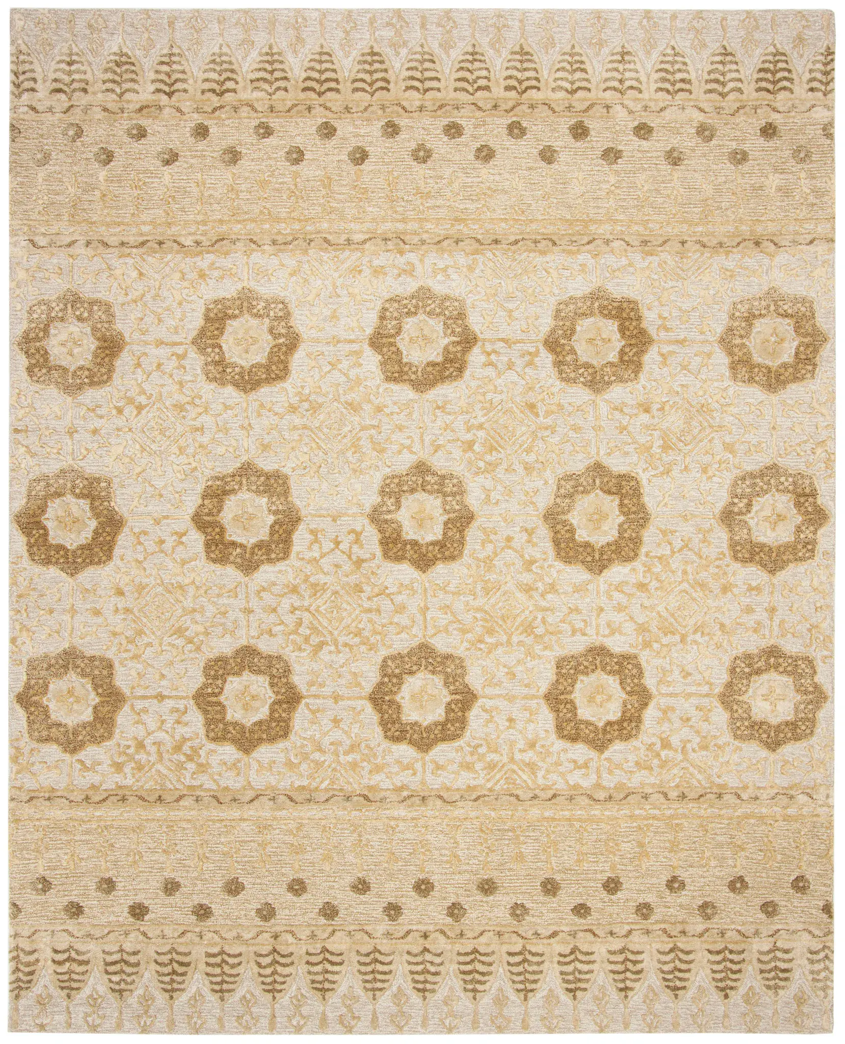 Allure Banded Medallion Hand-Tufted Wool Rug