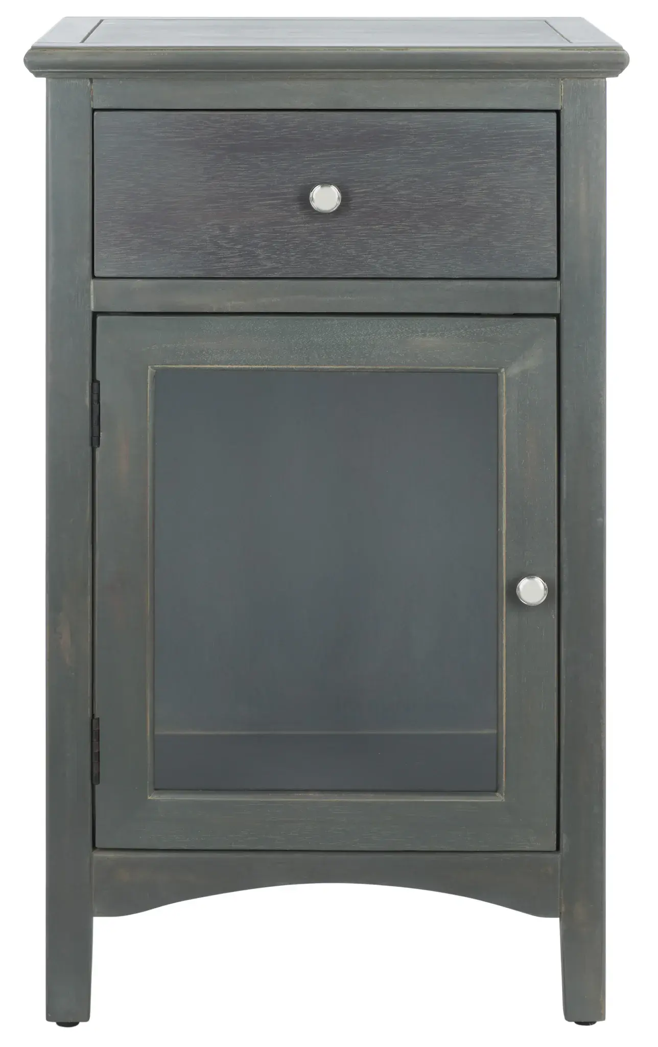 Ziva One-Drawer Nightstand With Glass Cabinet