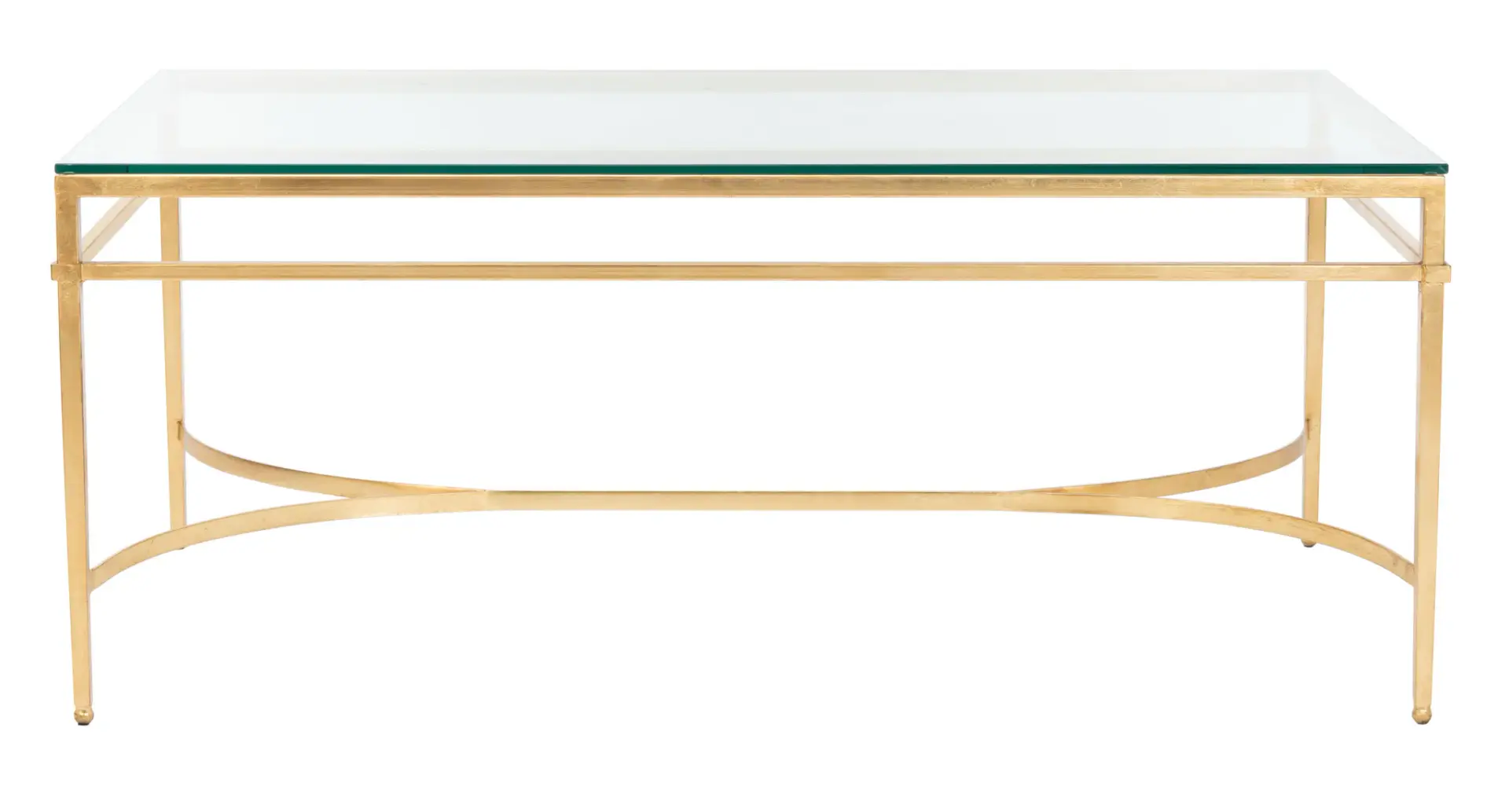 Abelard Antique Gold Glass Cocktail Table