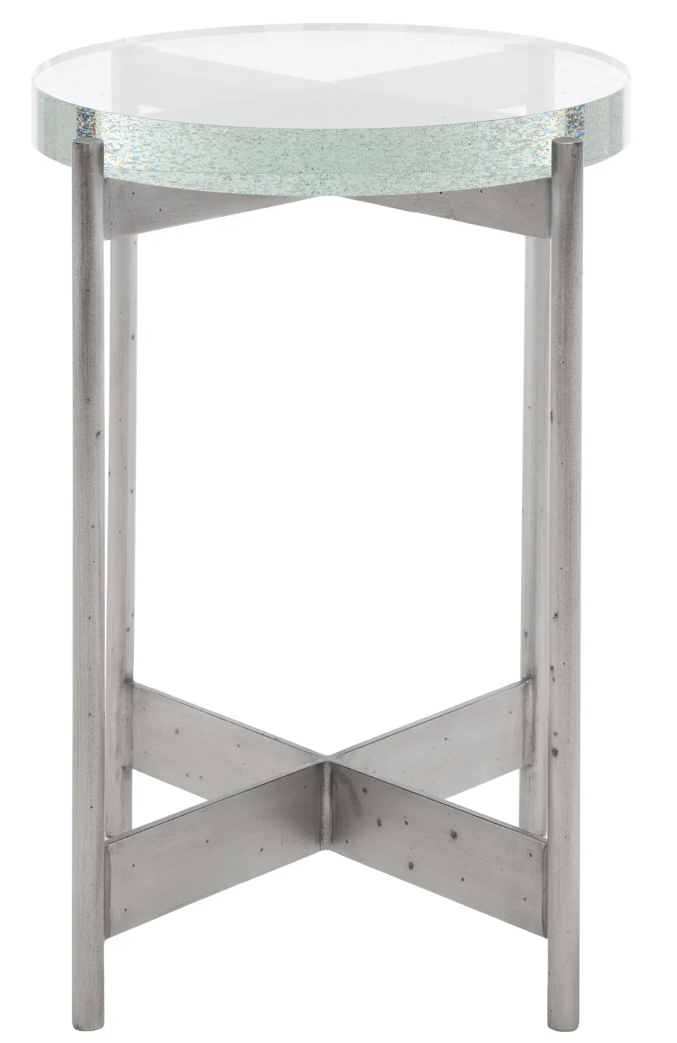 Adriella Round Bubble Glass Table