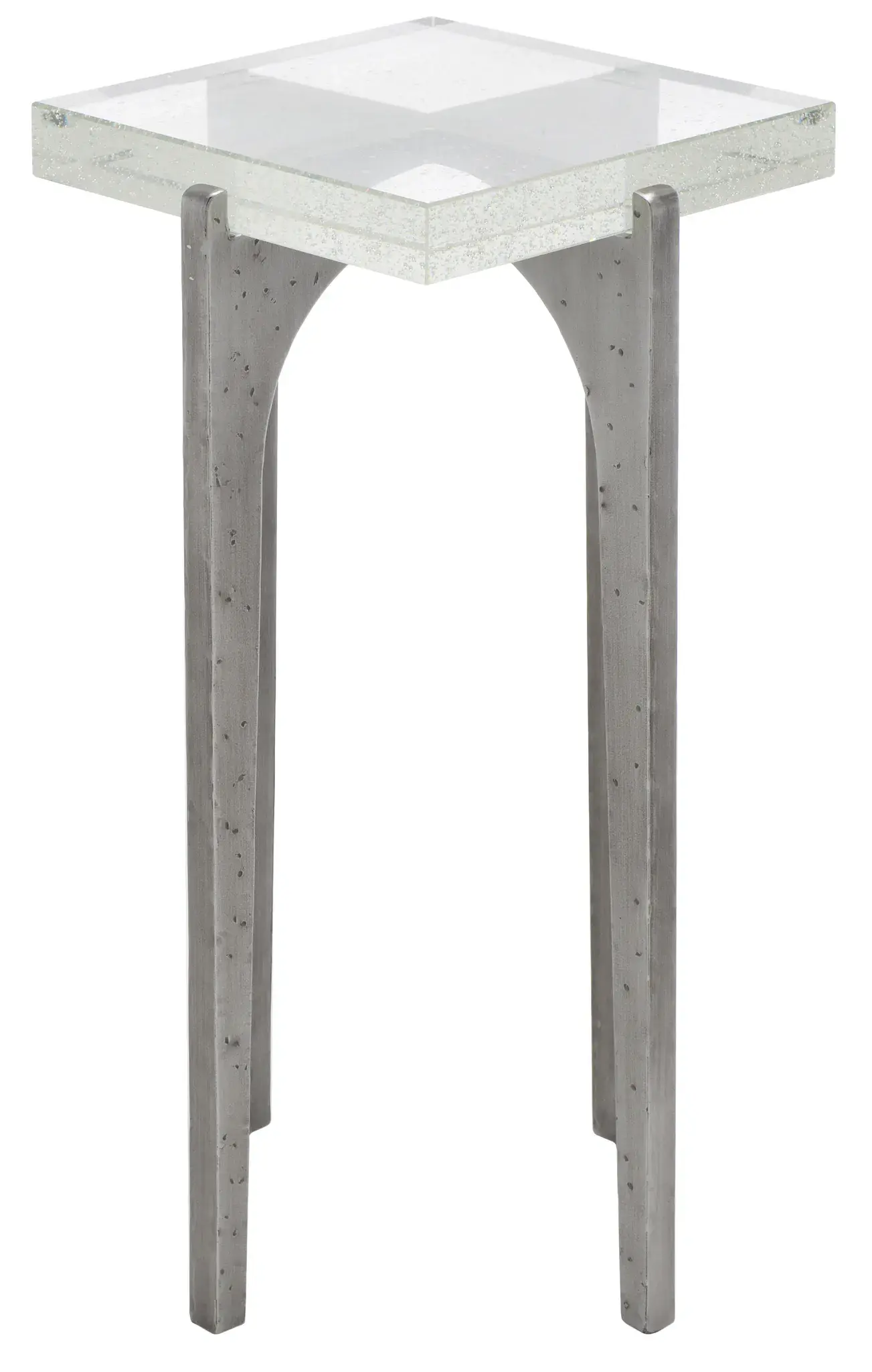 Tawny Square Bubble Glass Accent Table