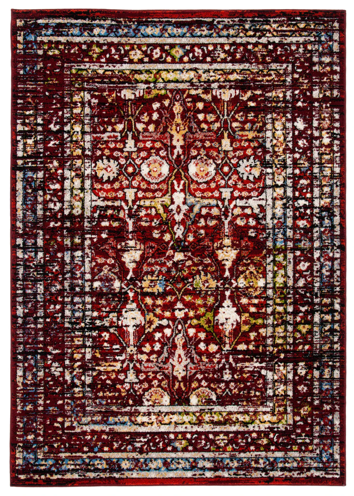 Amsterdam Distressed Floral Border Rug