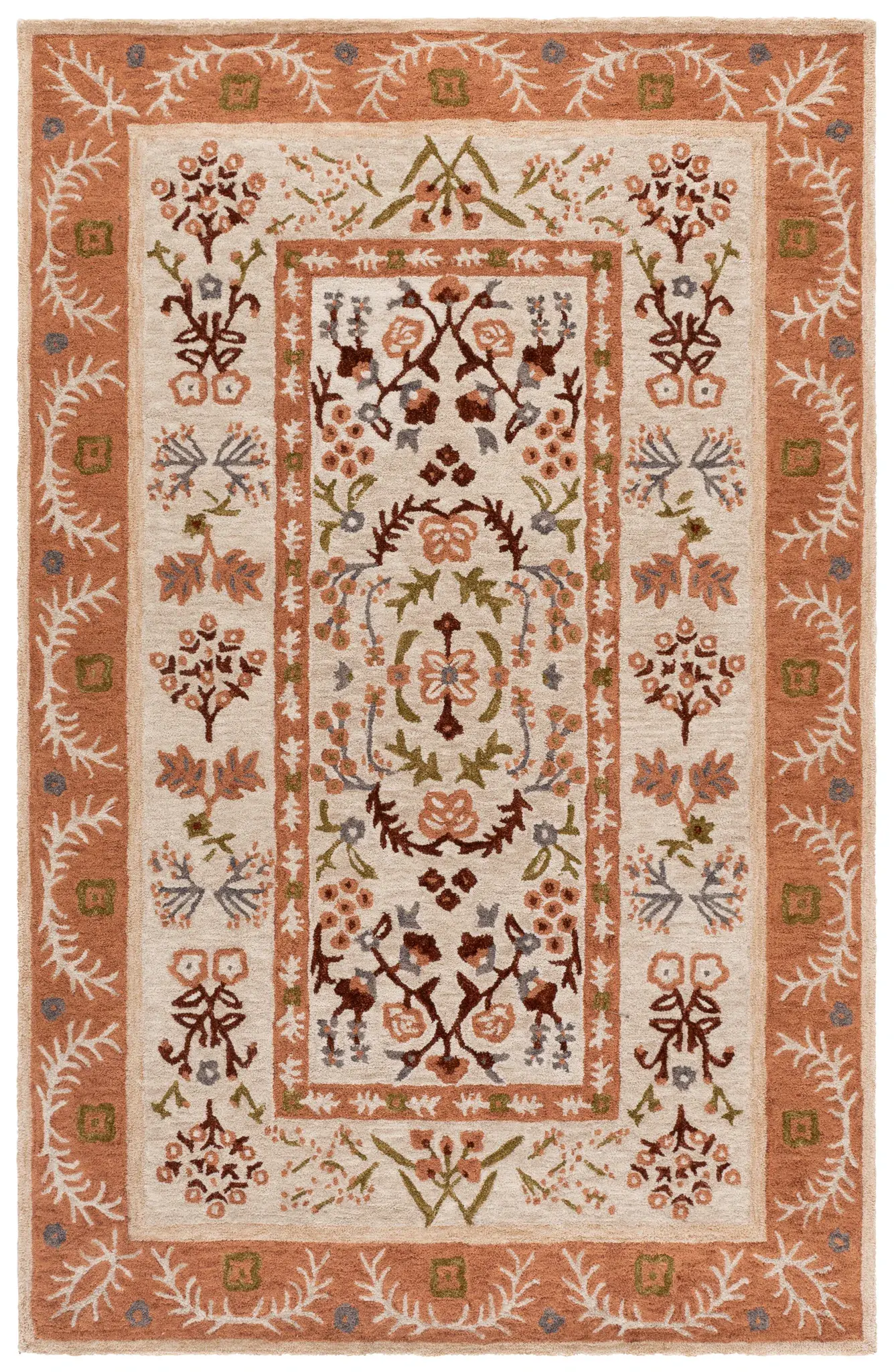 Anatolia Traditional Floral Hand-Tufted Wool Rug