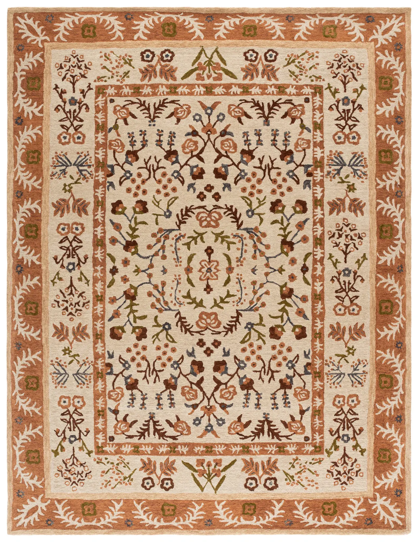 Anatolia Traditional Floral Hand-Tufted Wool Rug