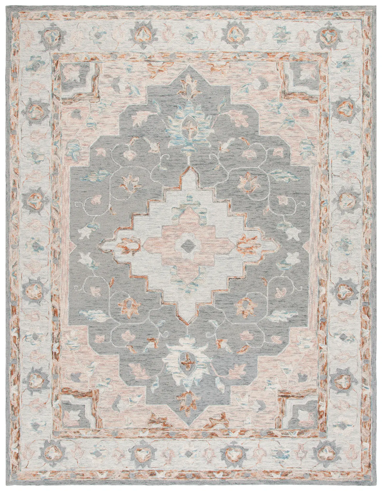 Anatolia Stepped Medallion Hand-Tufted Wool Rug