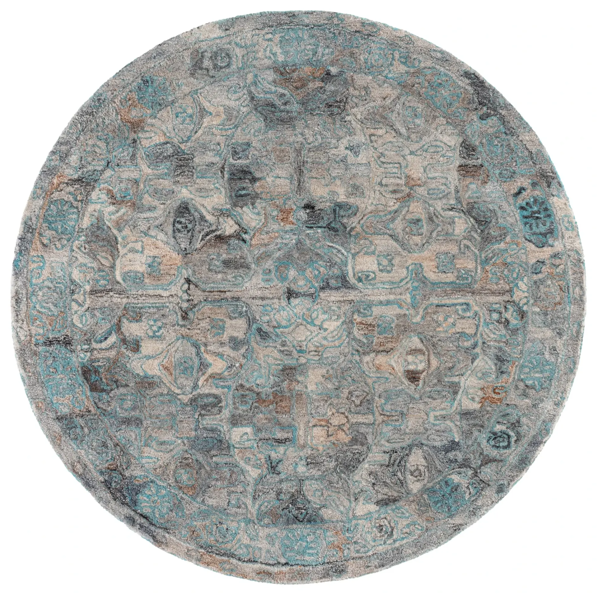 Anatolia Distressed Medallion Hand-Tufted Rug