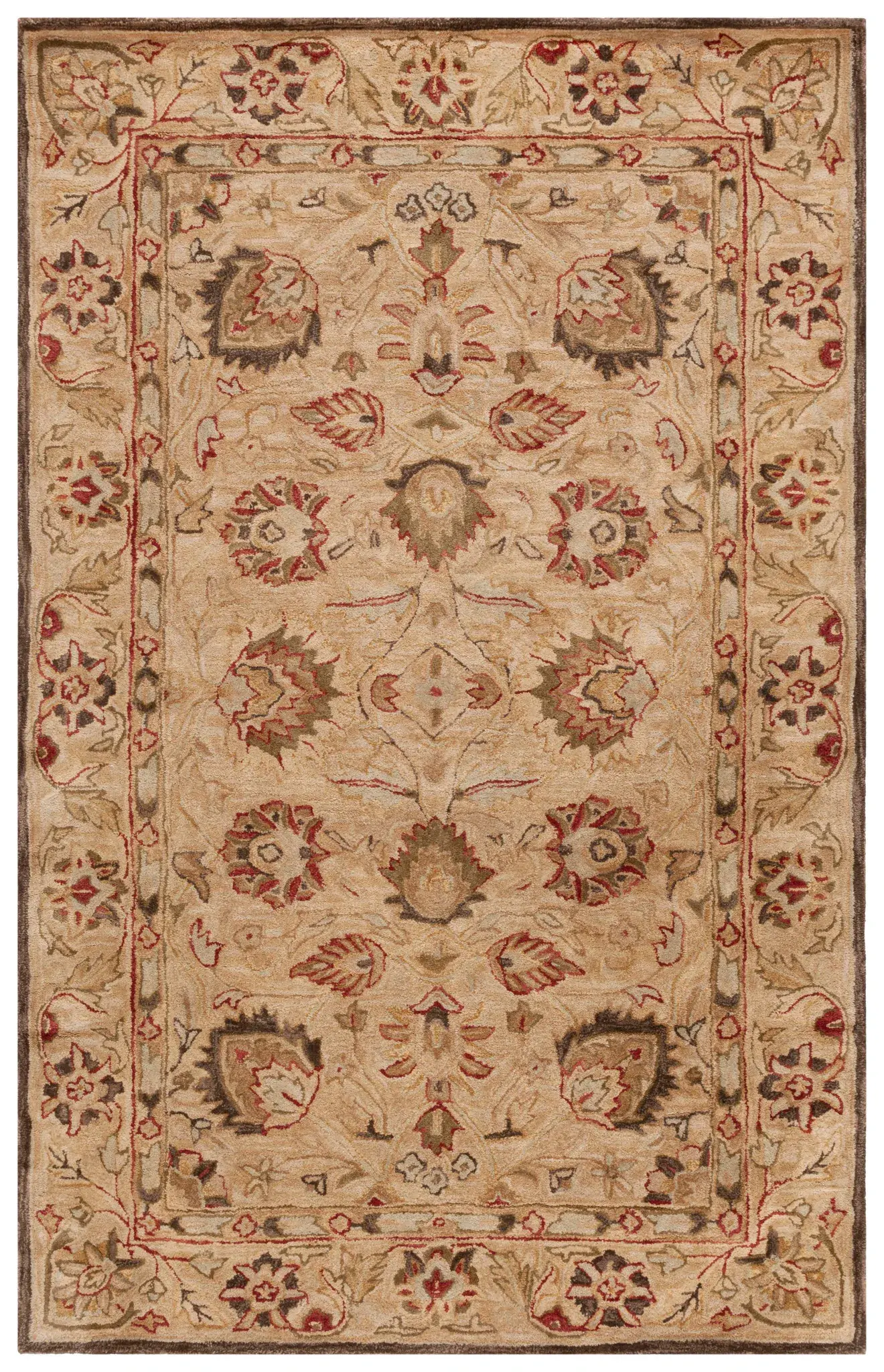 Anatolia Floral Bordered Hand-Tufted Wool Rug