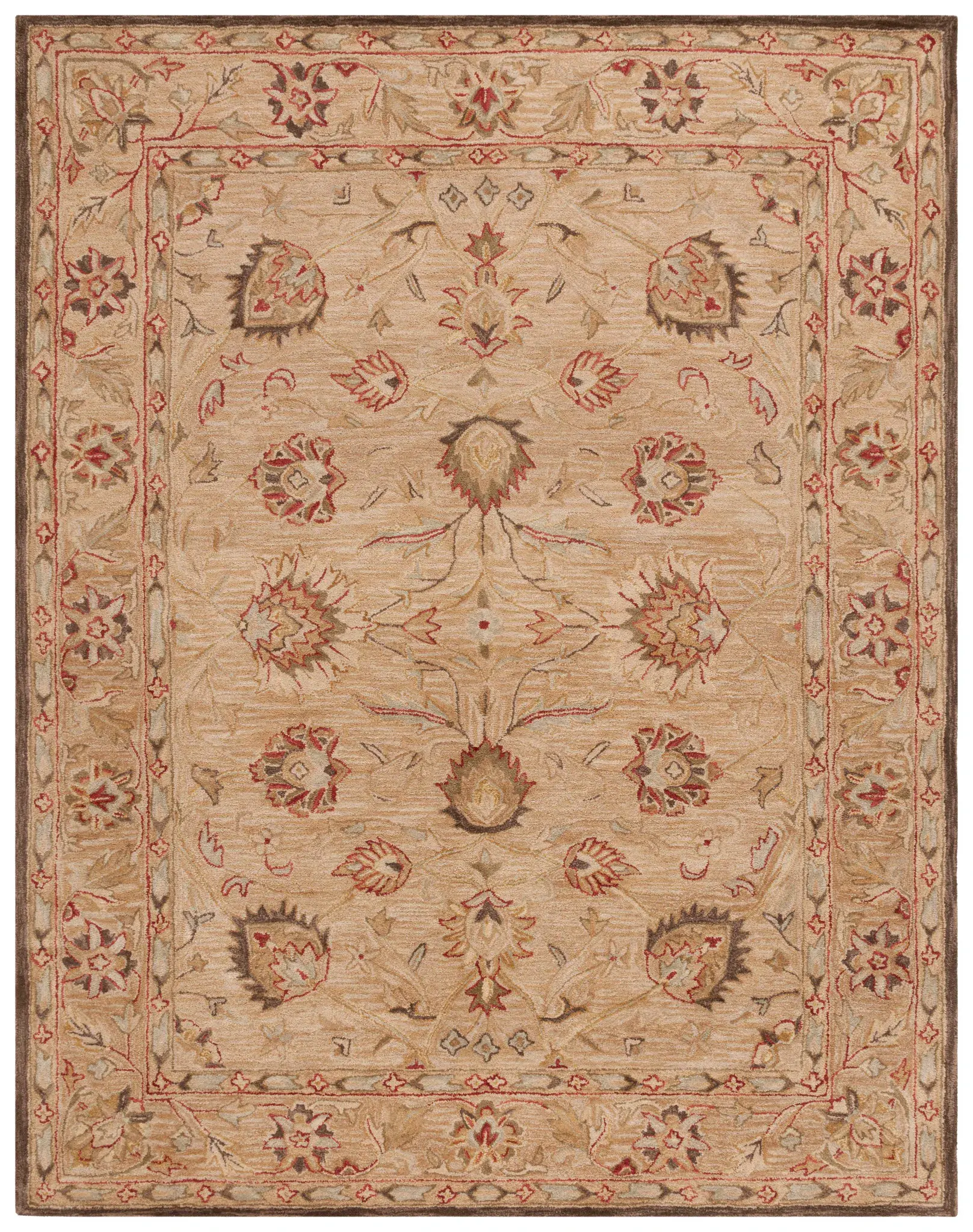 Anatolia Floral Bordered Hand-Tufted Wool Rug