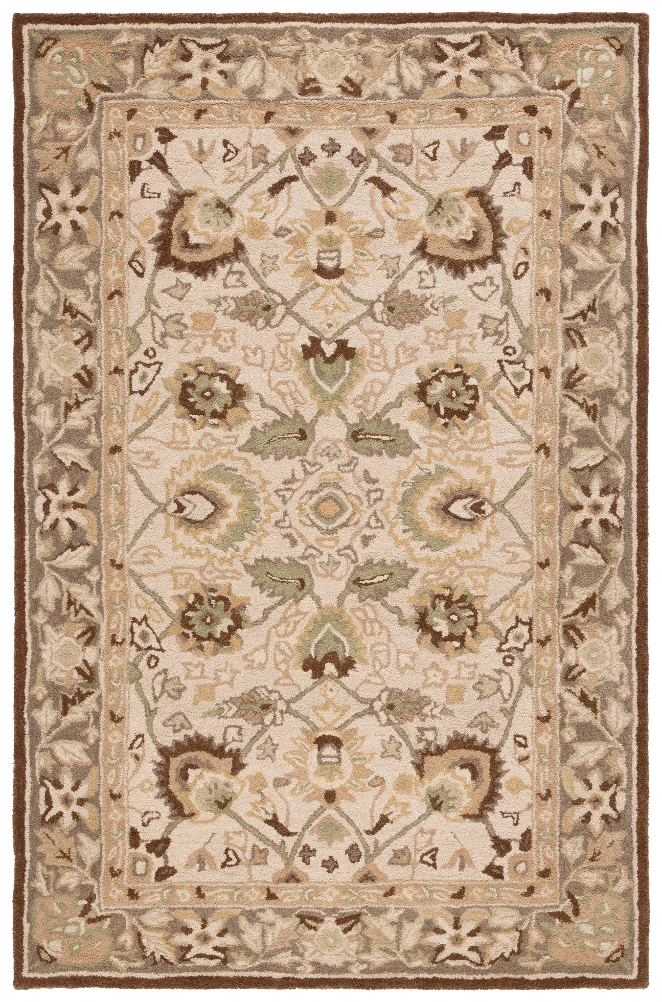 Anatolia Floral Bordered Hand-Tufted Wool Rug