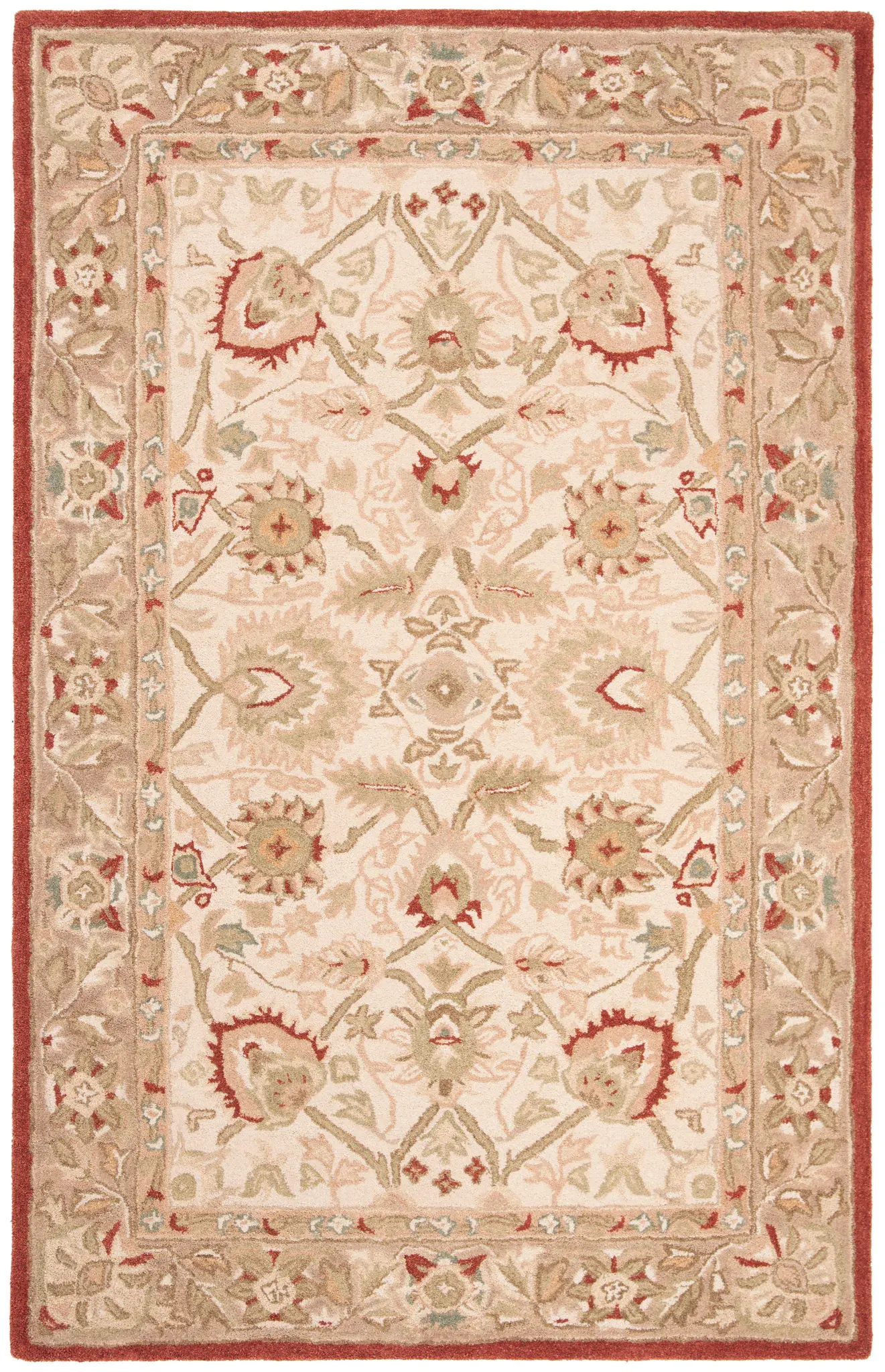 Anatolia Floral Bordered Hand-Tufted Wool Rug