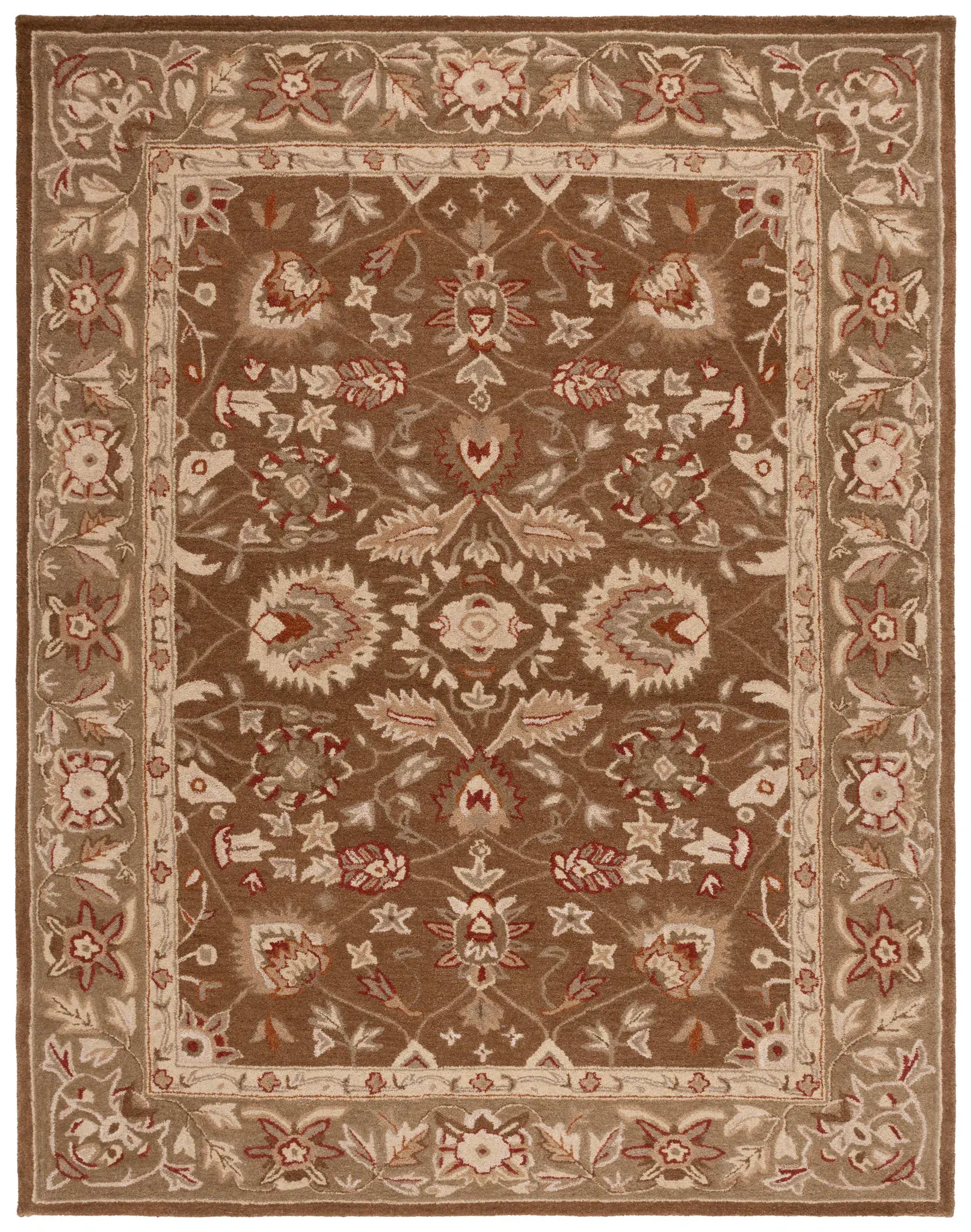 Anatolia Floral Bordered Hand-Tufted Wool Rug