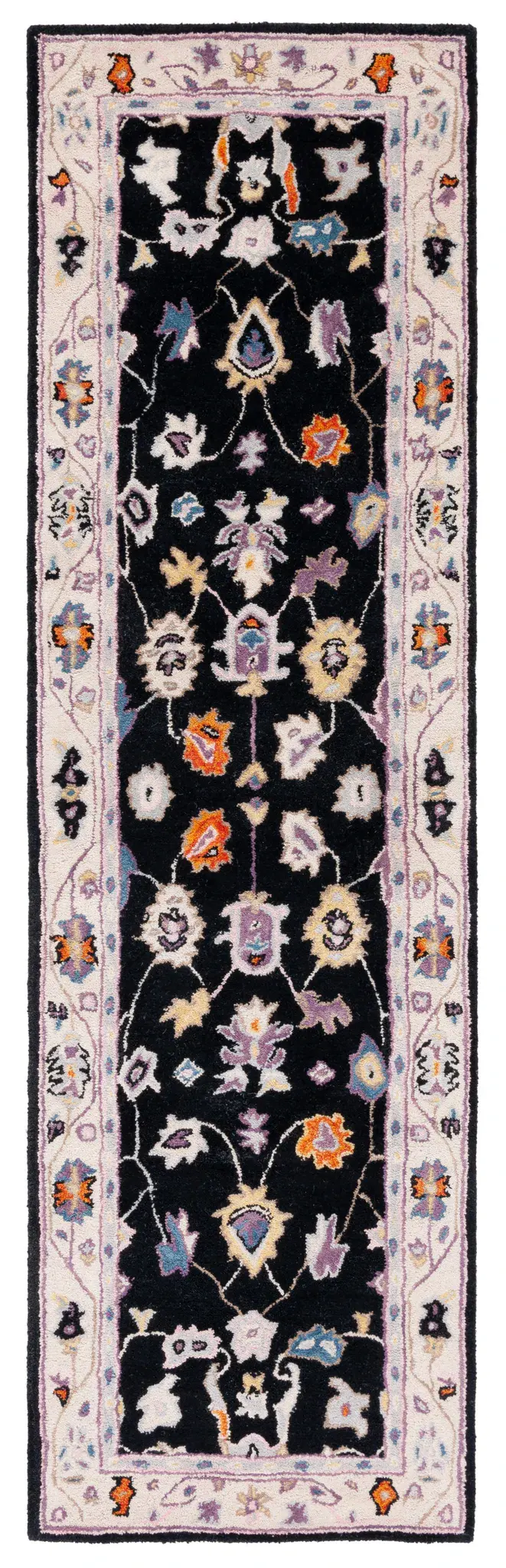 Anatolia Stylized Floral Bordered Hand-Tufted Wool Rug
