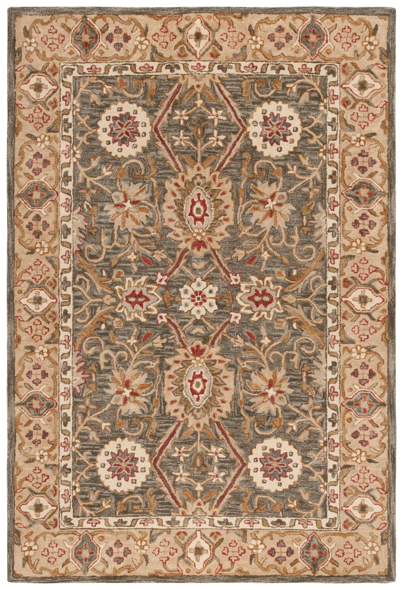 Anatolia Diamond Floral Hand-Tufted Wool Rug