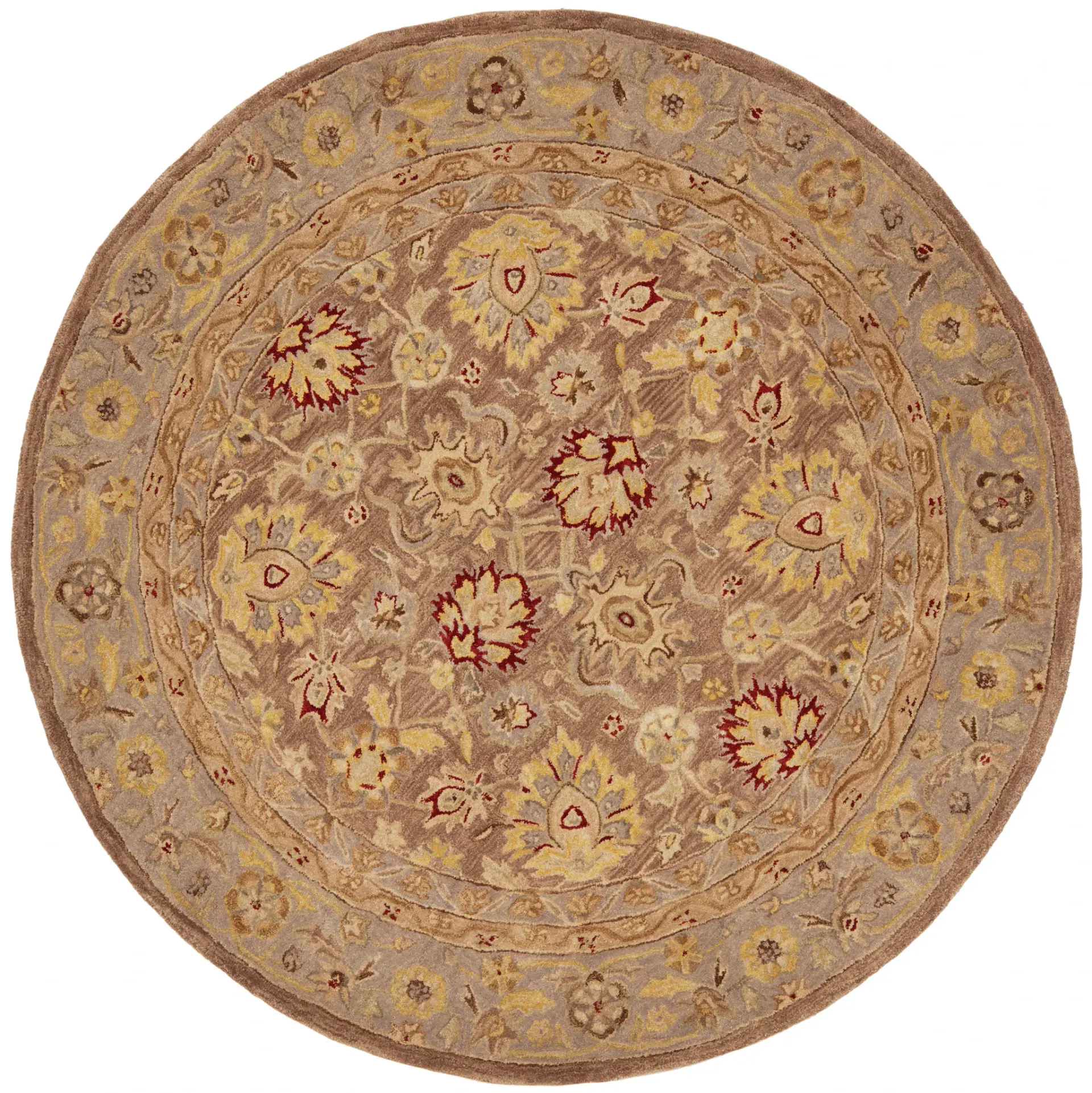 Anatolia Floral Border Hand-Tufted Wool Rug