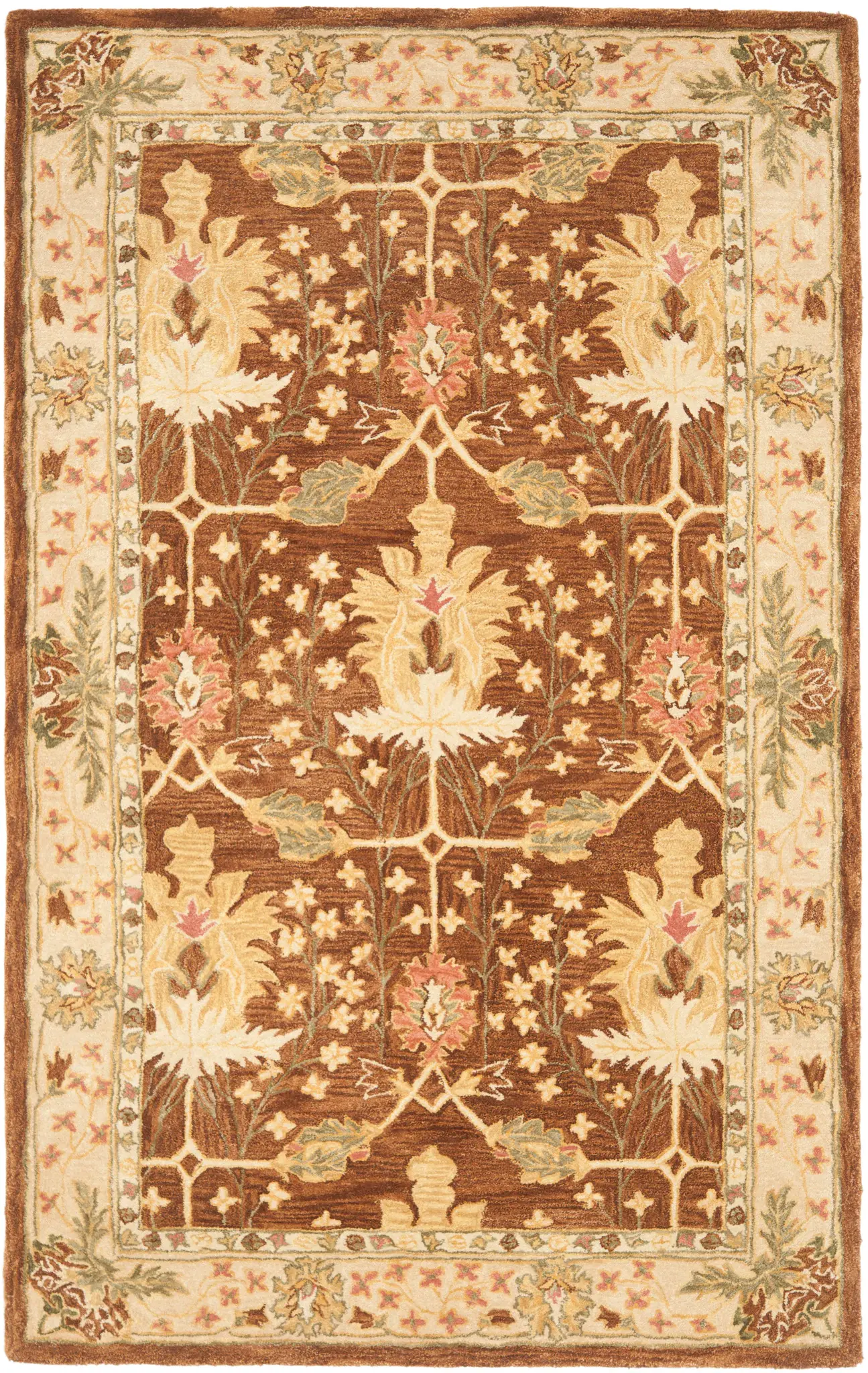Anatolia Stylized Leaf Hand-Tufted Wool Rug