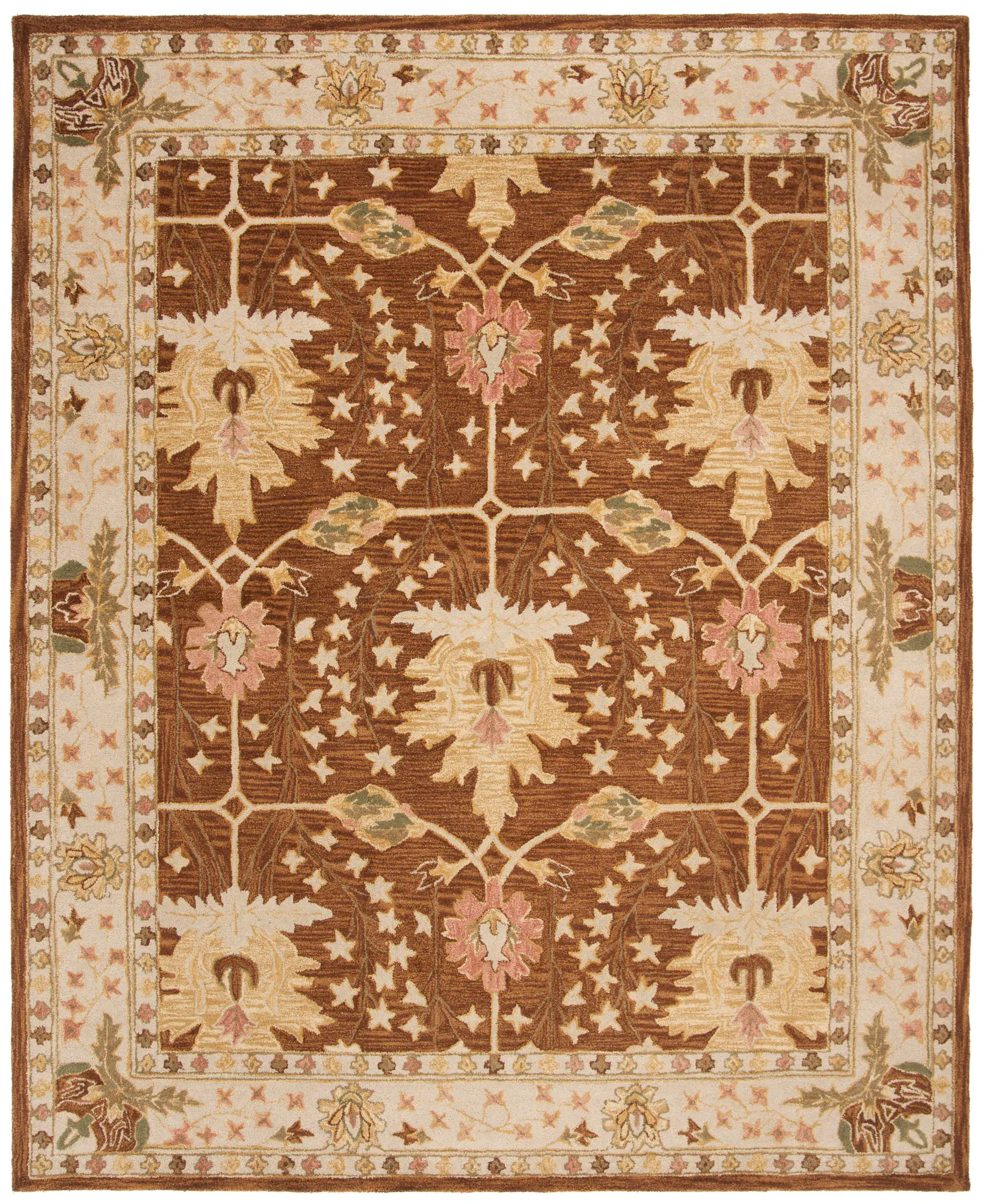 Anatolia Stylized Leaf Hand-Tufted Wool Rug