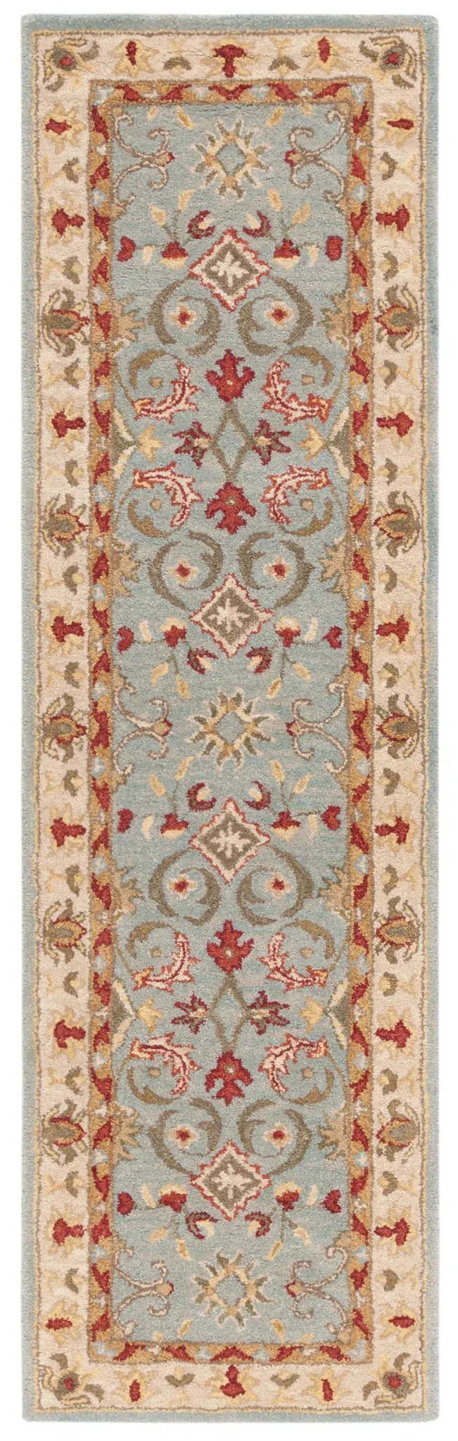 Anatolia Palmette Bordered Hand-Tufted Wool Rug