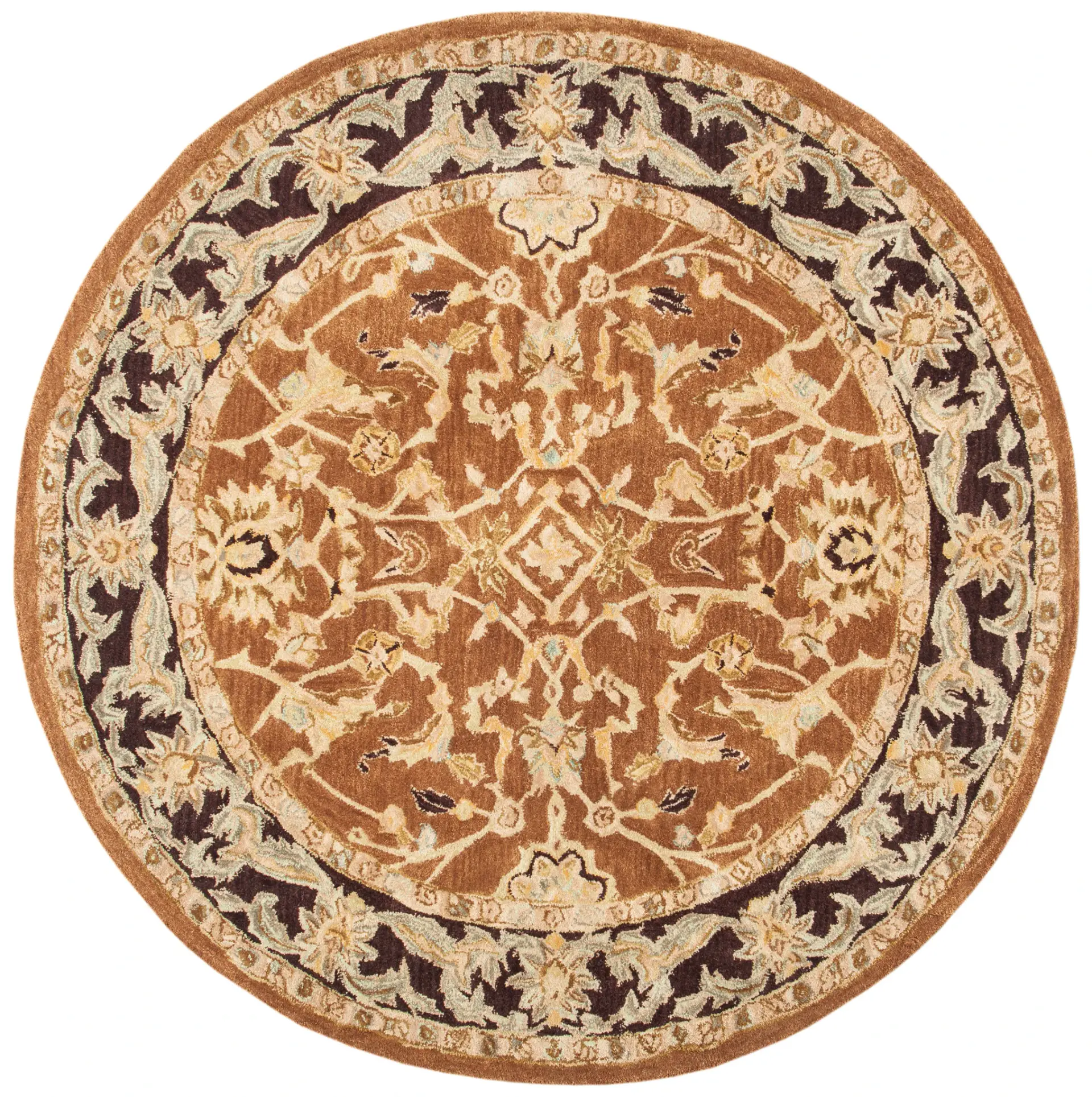 Anatolia Floral Arabesque Hand-Tufted Shag Wool Rug