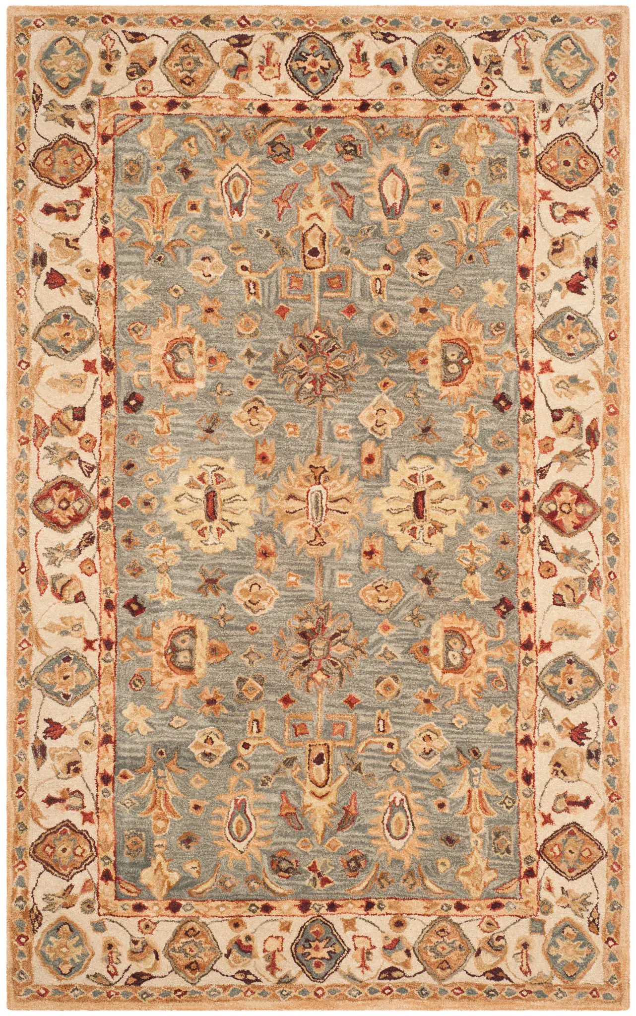 Anatolia Tribal Bordered Hand-Tufted Wool Rug