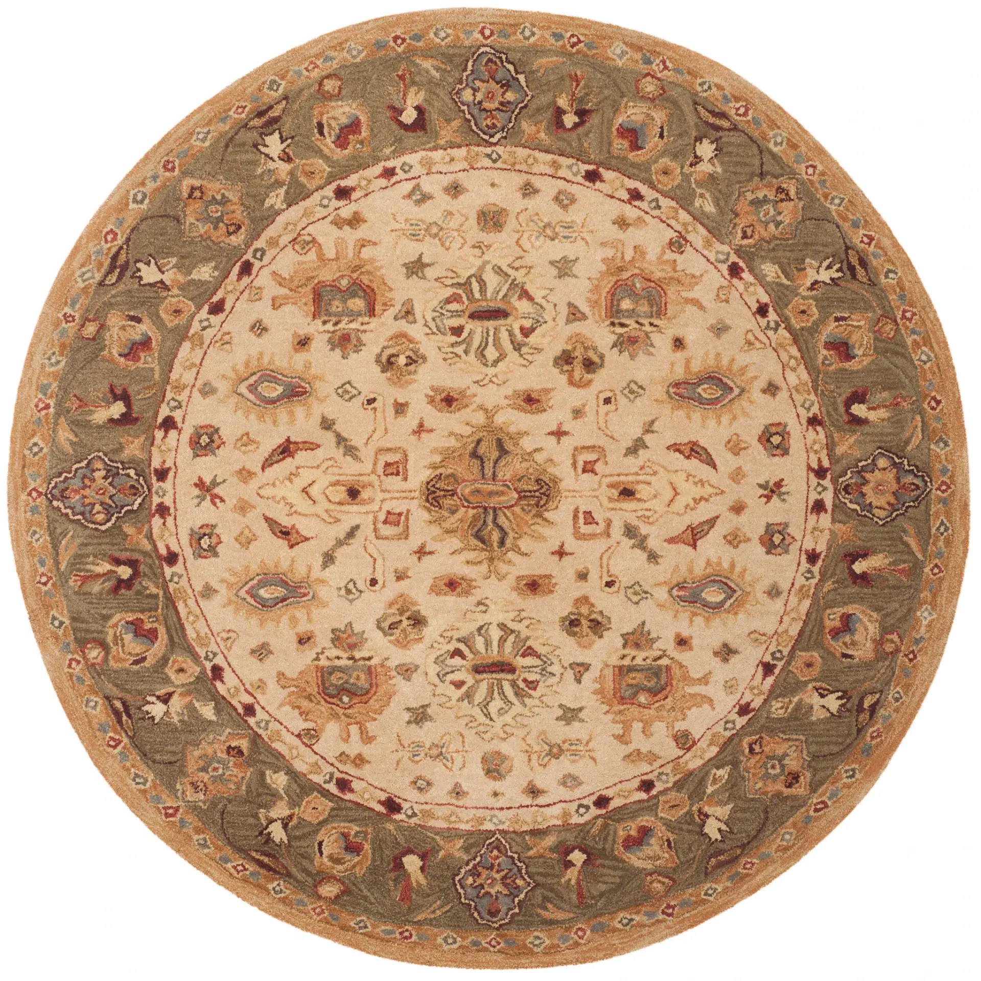 Anatolia Tribal Bordered Hand-Tufted Wool Rug