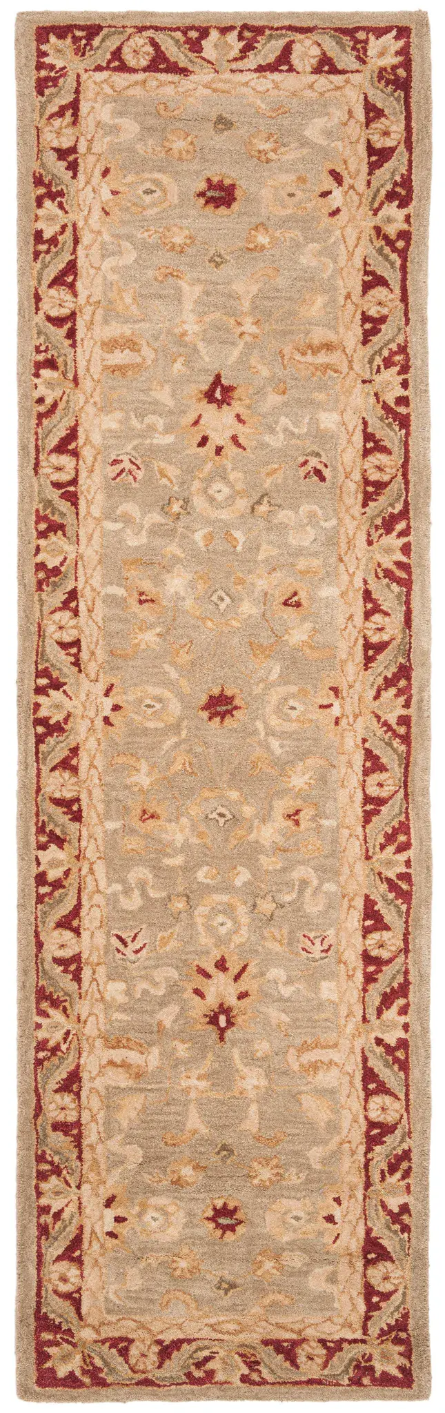 Anatolia Floral Palmette Hand-Tufted Shag Wool Rug