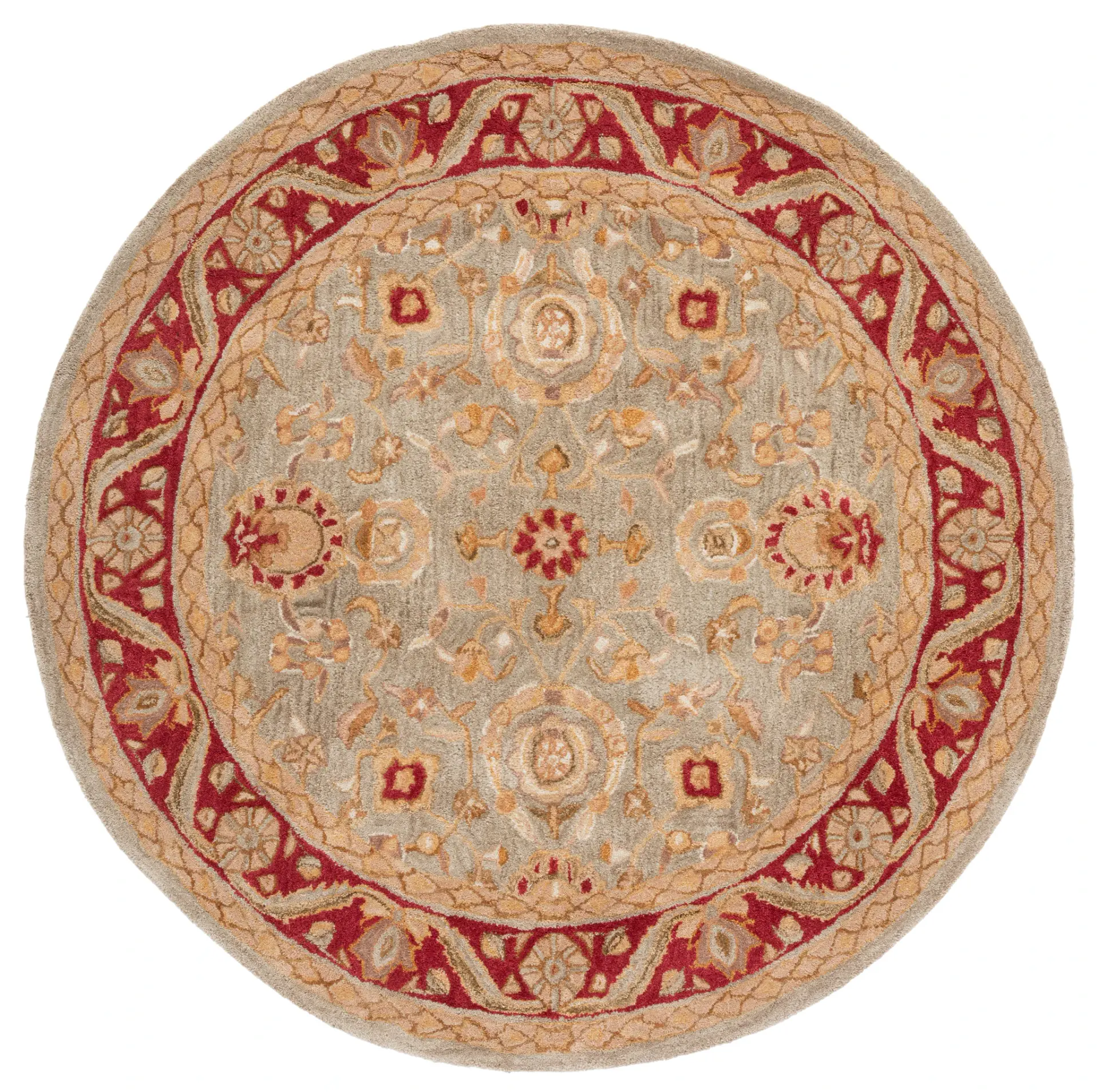 Anatolia Floral Palmette Hand-Tufted Shag Wool Rug