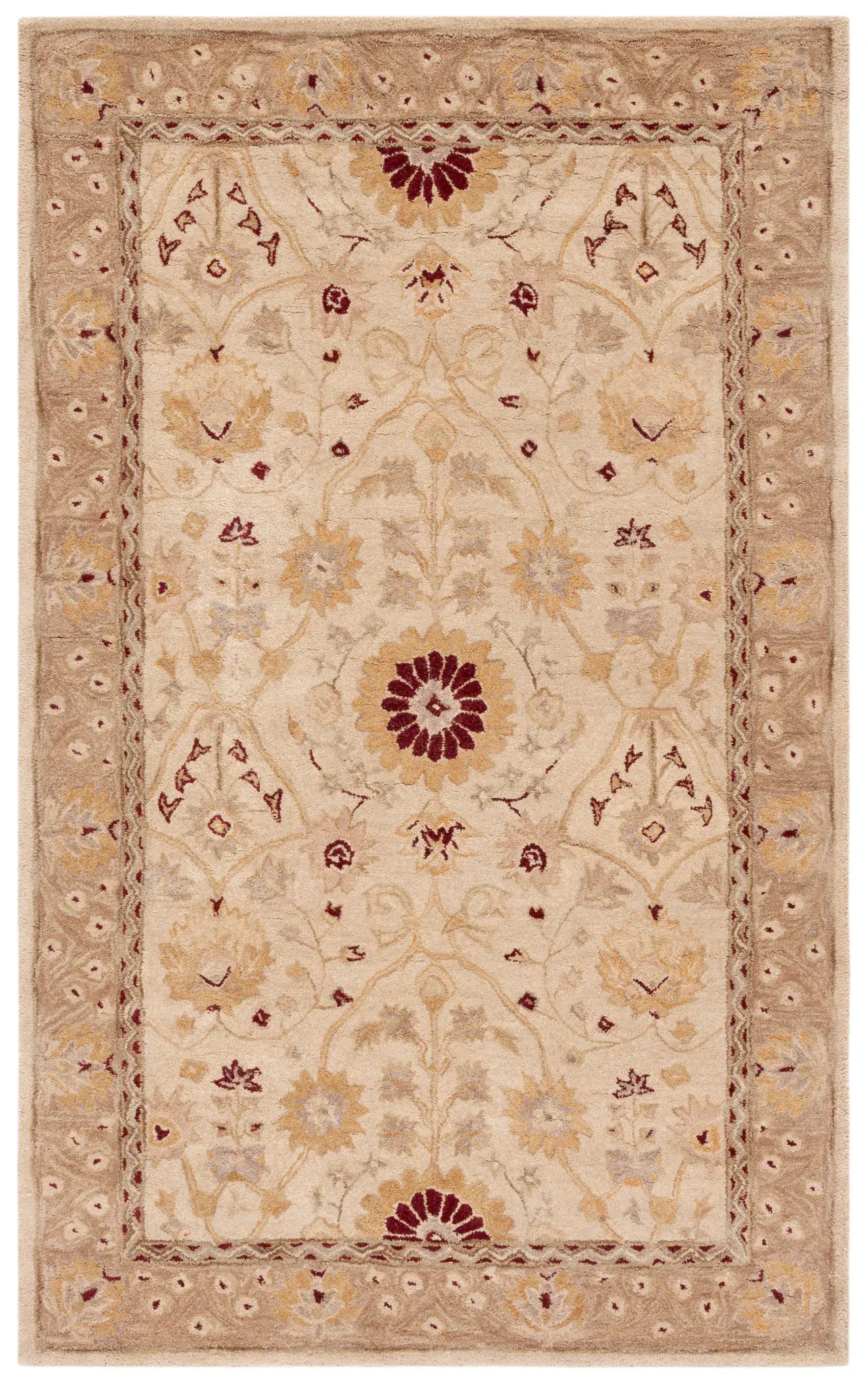 Anatolia Floral Medallion Hand-Tufted Shag Wool Rug