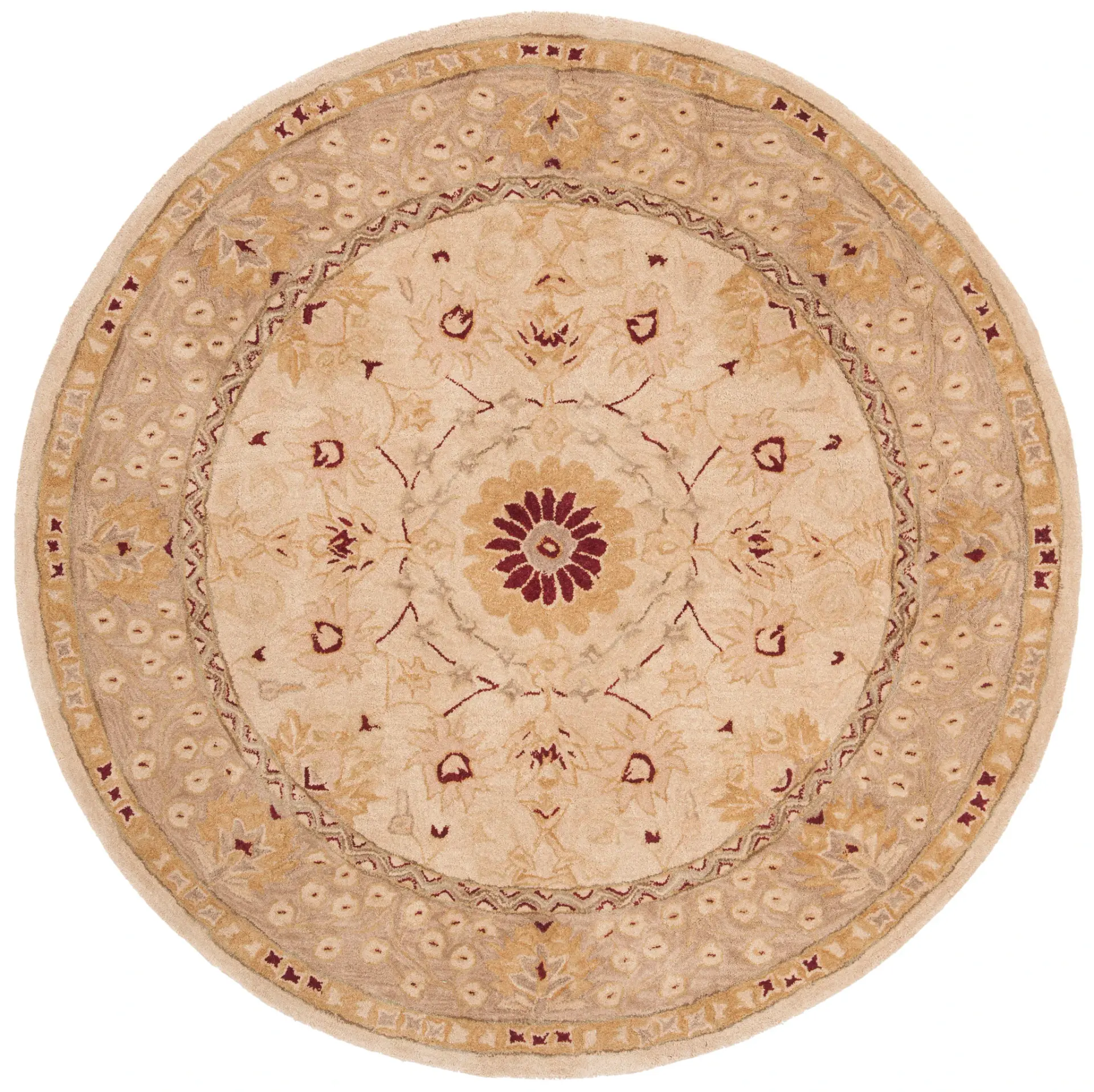 Anatolia Floral Medallion Hand-Tufted Shag Wool Rug