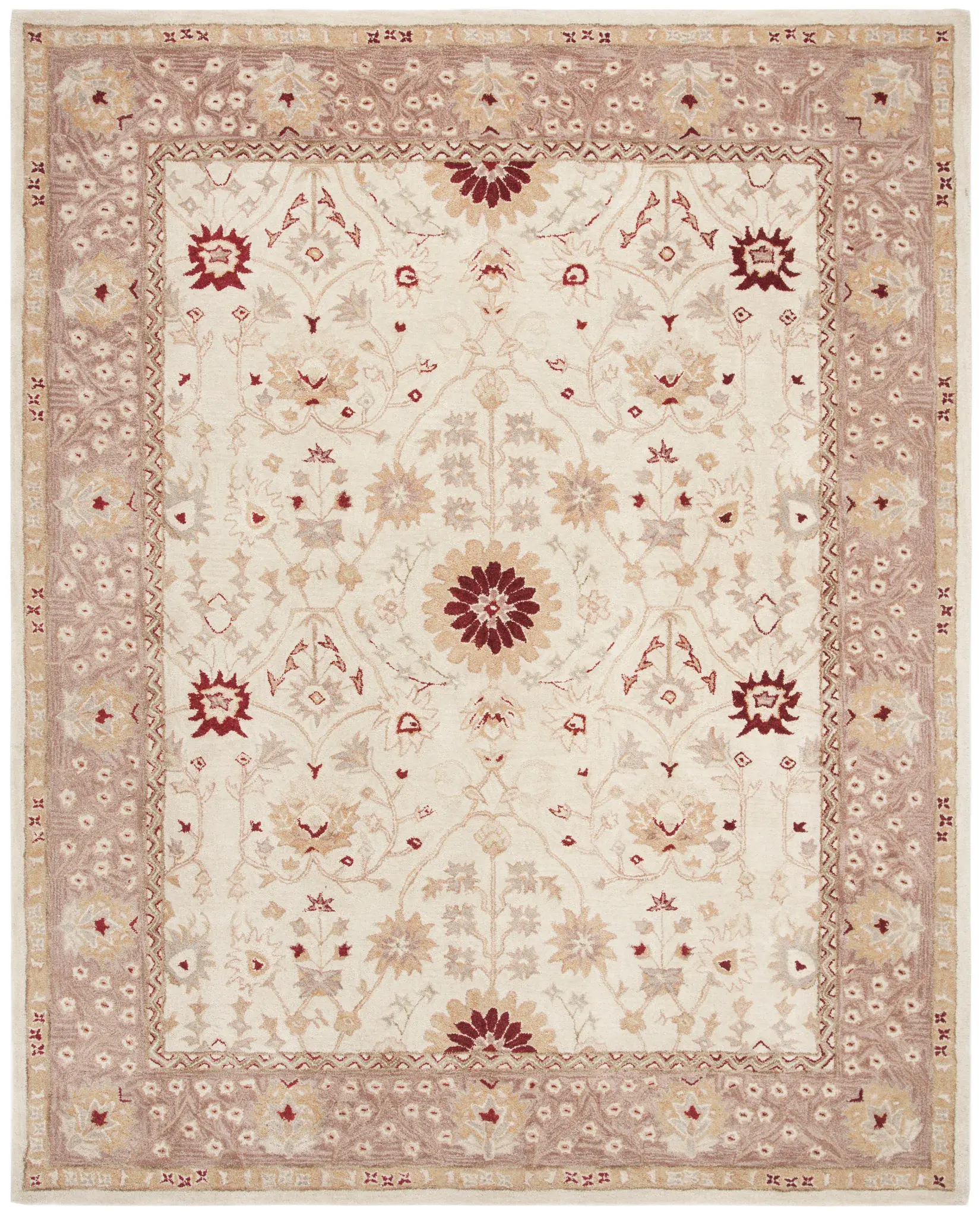 Anatolia Floral Medallion Hand-Tufted Shag Wool Rug