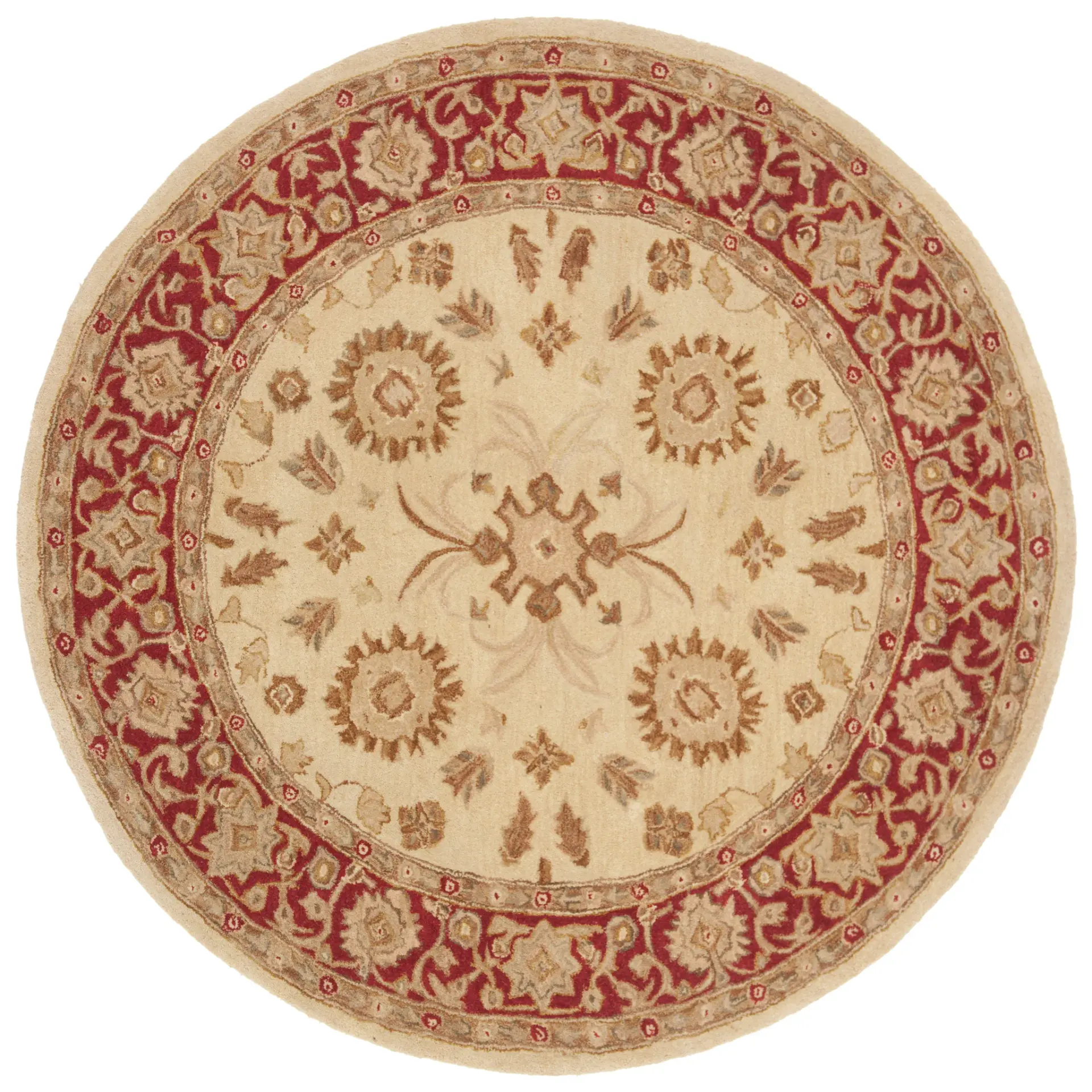Anatolia Botanical Bordered Hand-Tufted Shag Wool Rug