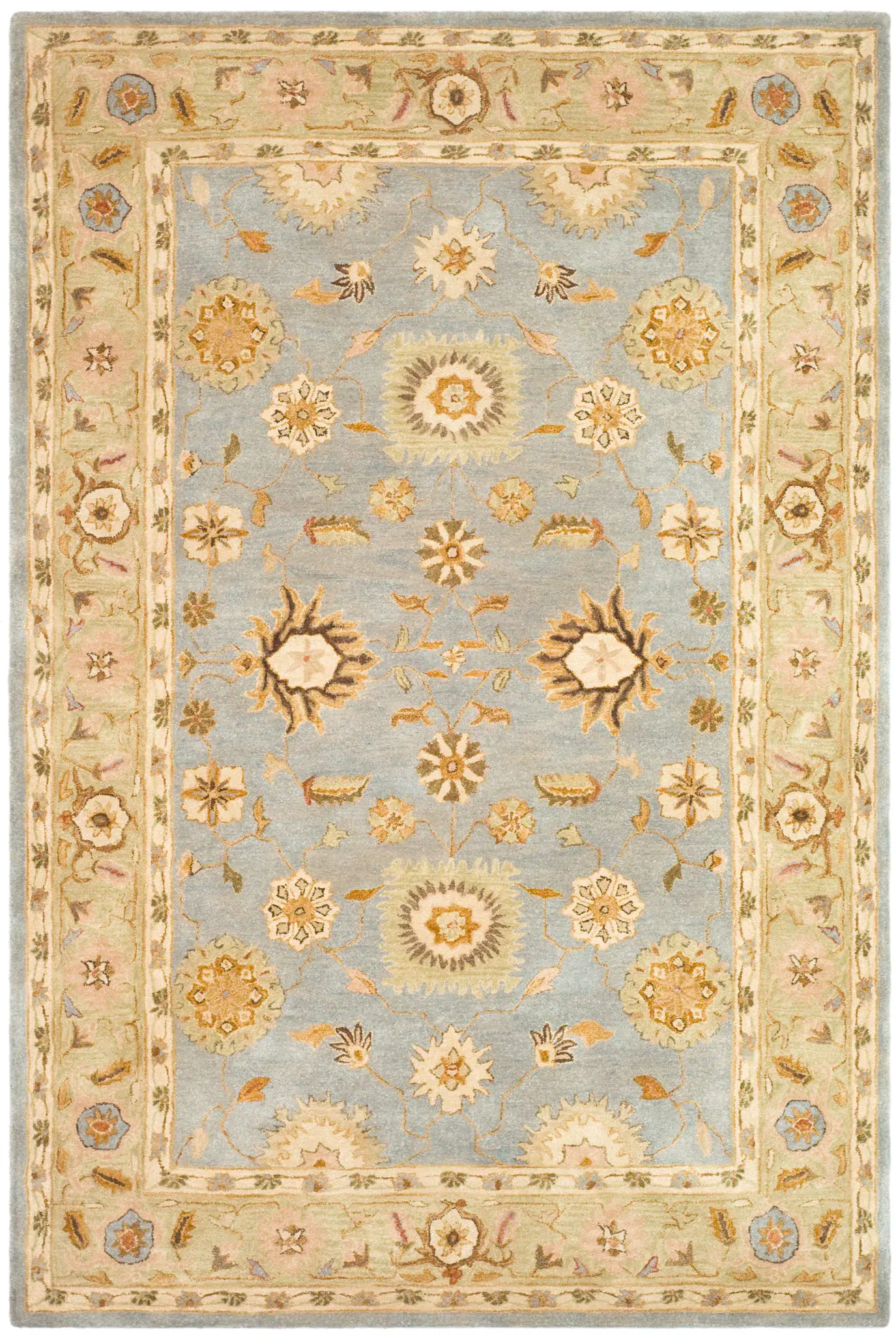 Anatolia Tile Floral Hand-Tufted Wool Rug