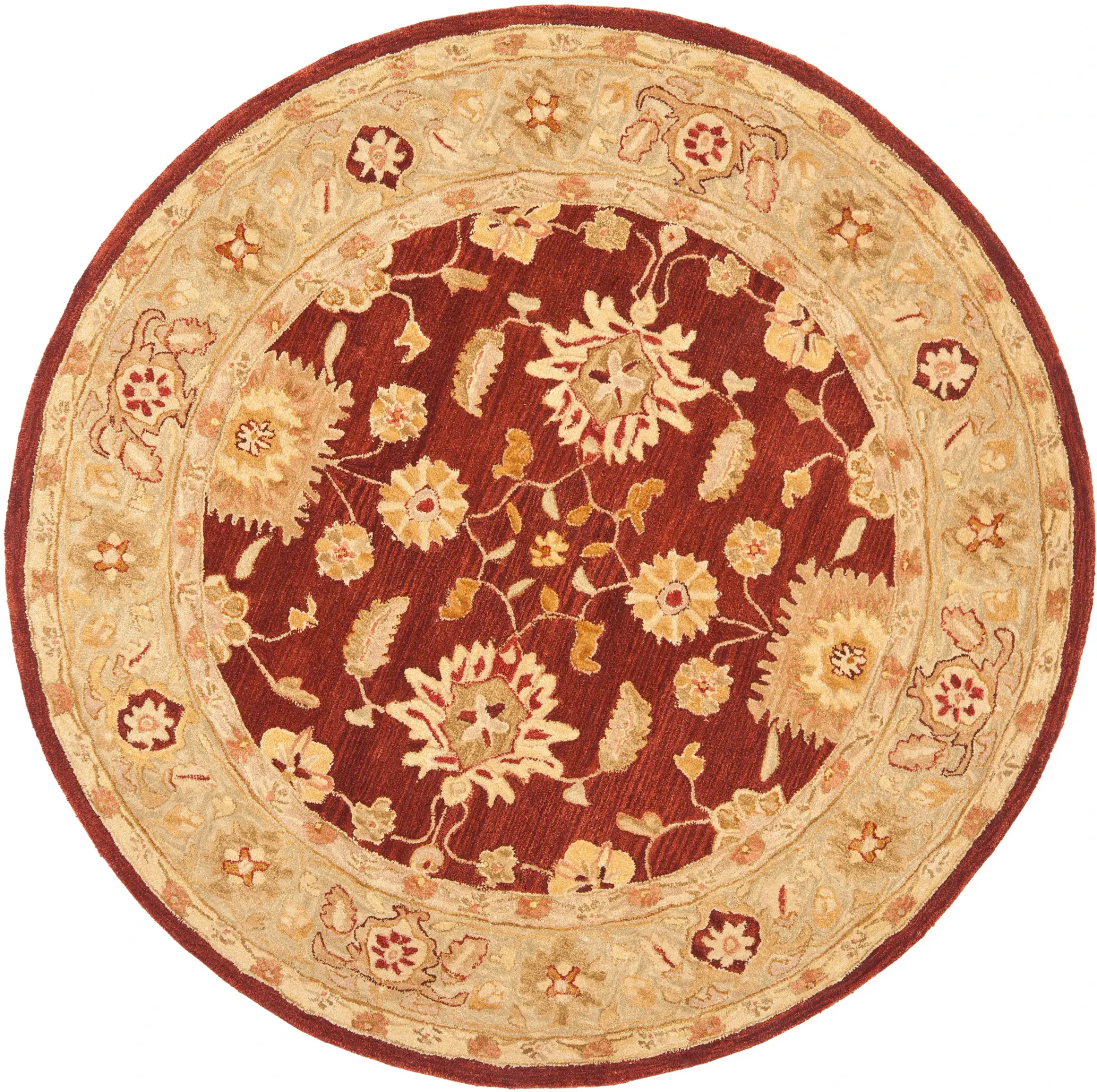 Anatolia Tile Floral Hand-Tufted Wool Rug