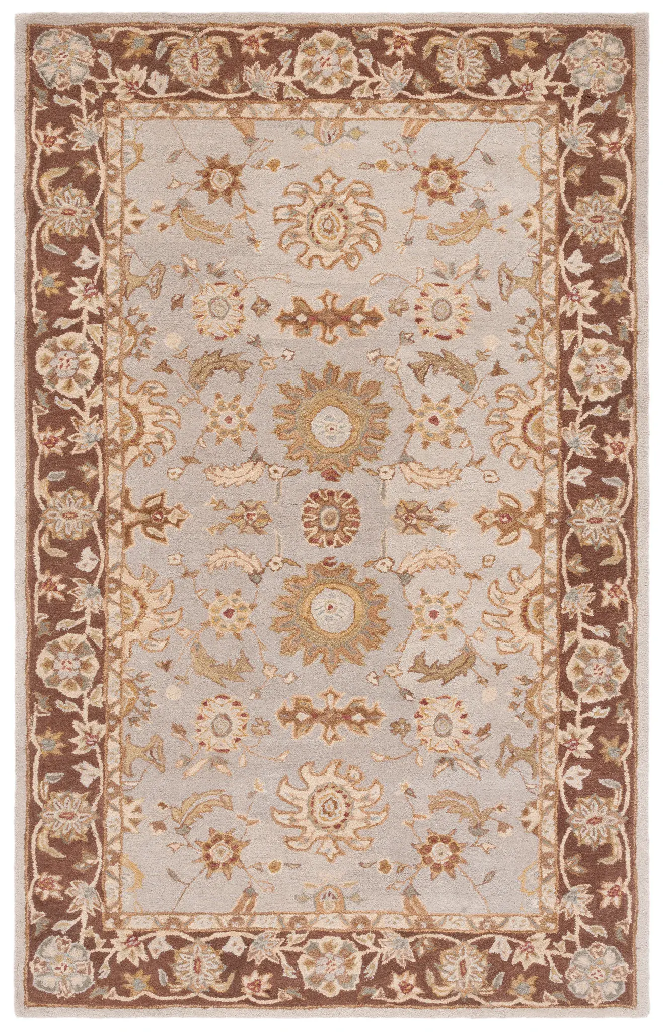 Anatolia Floral Rosette Hand-Tufted Shag Wool Rug