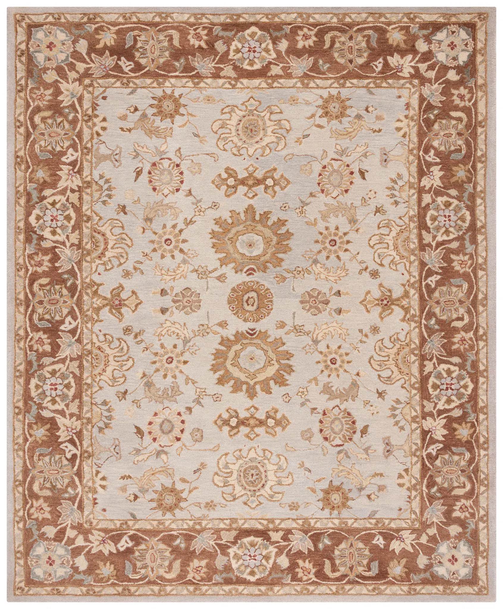 Anatolia Floral Rosette Hand-Tufted Shag Wool Rug