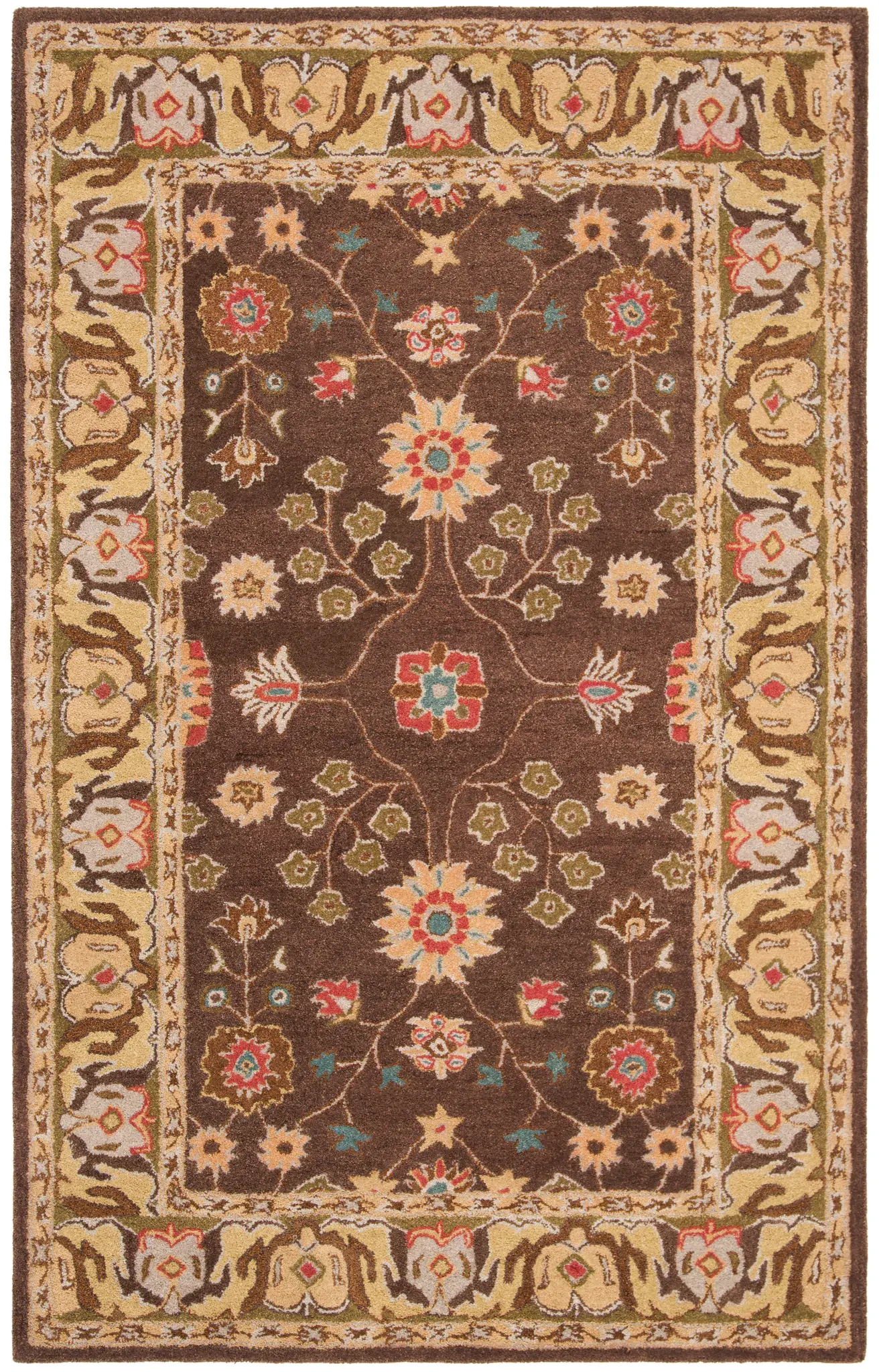 Anatolia Floral Border Hand-Tufted Rug