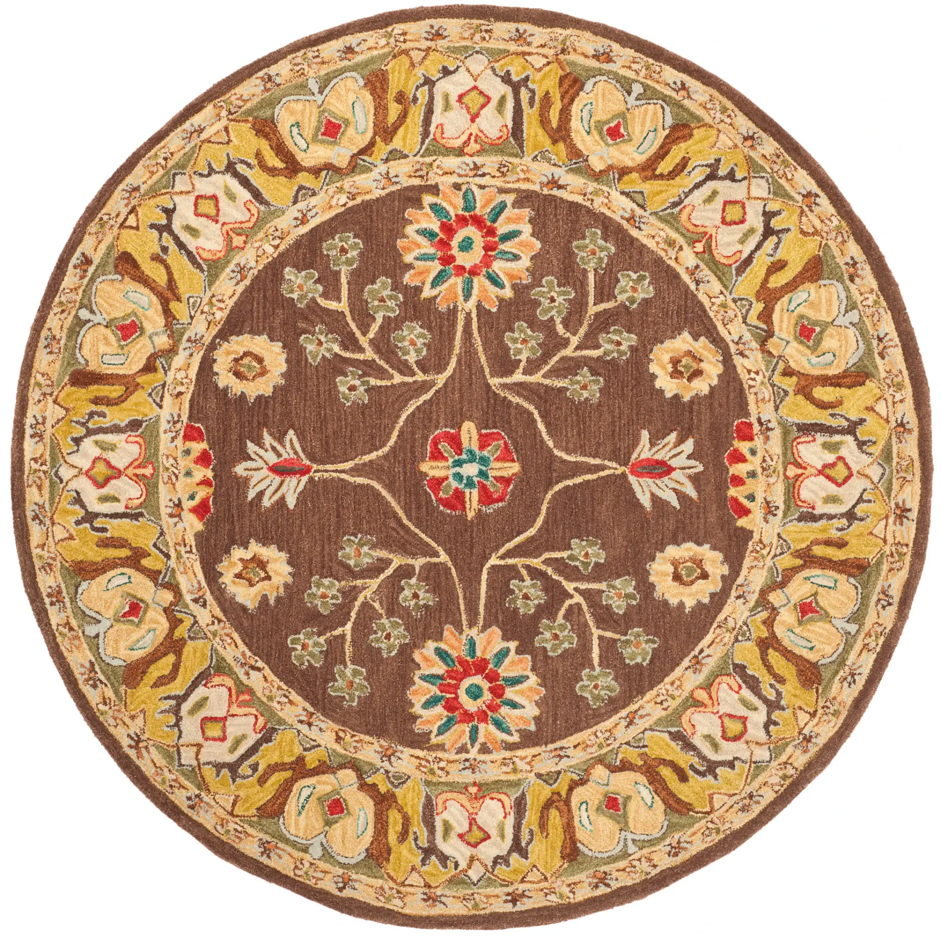 Anatolia Floral Border Hand-Tufted Rug