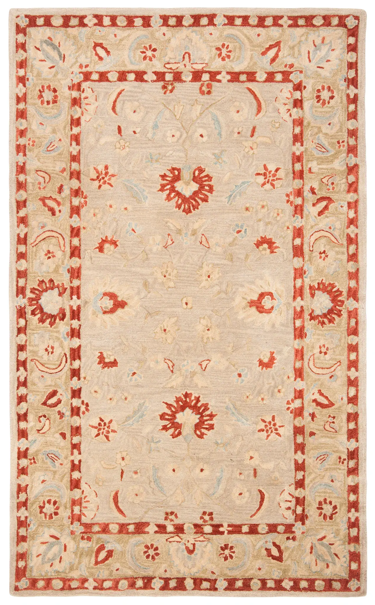 Anatolia Botanical Border Hand-Tufted Shag Wool Rug
