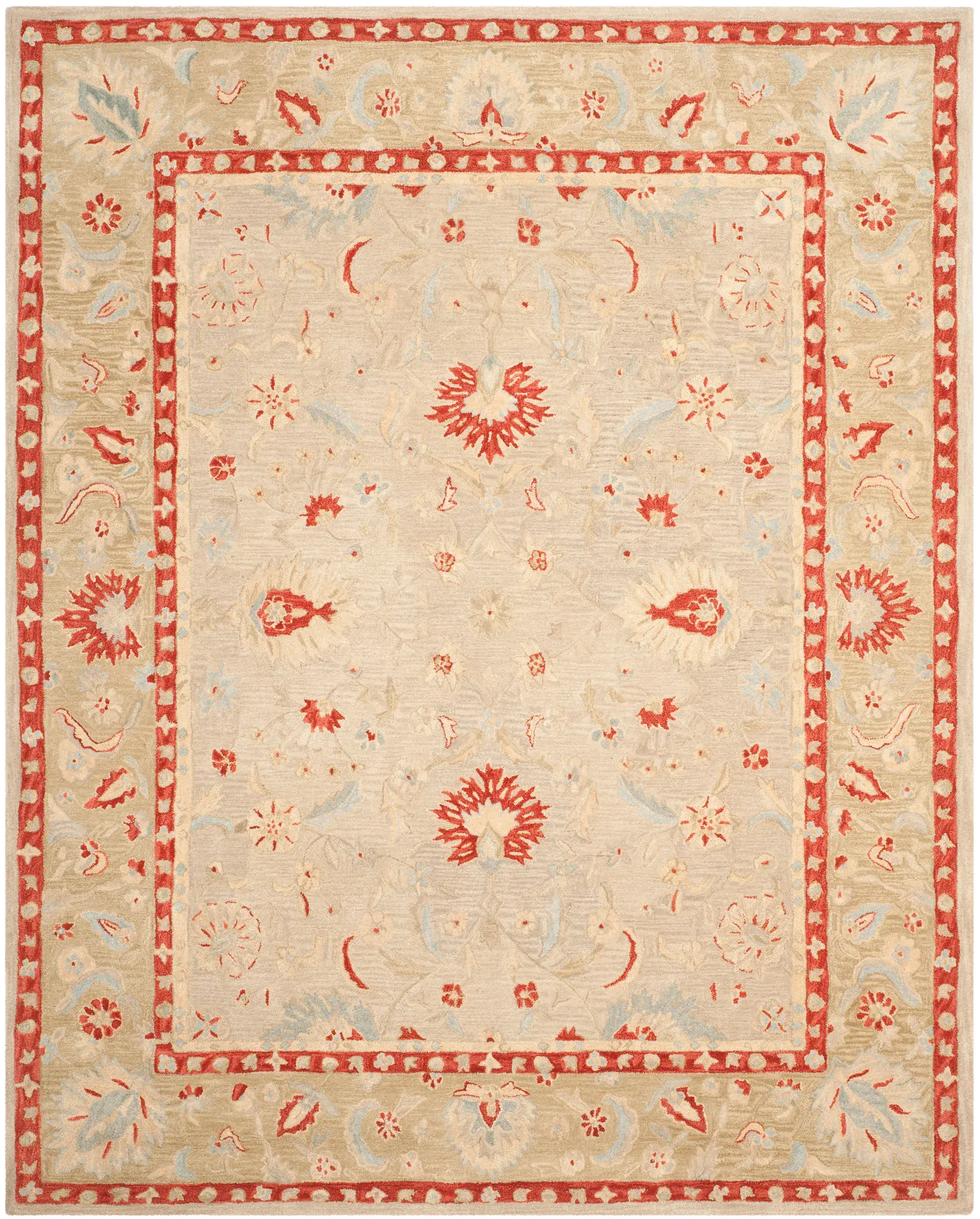 Anatolia Botanical Border Hand-Tufted Shag Wool Rug