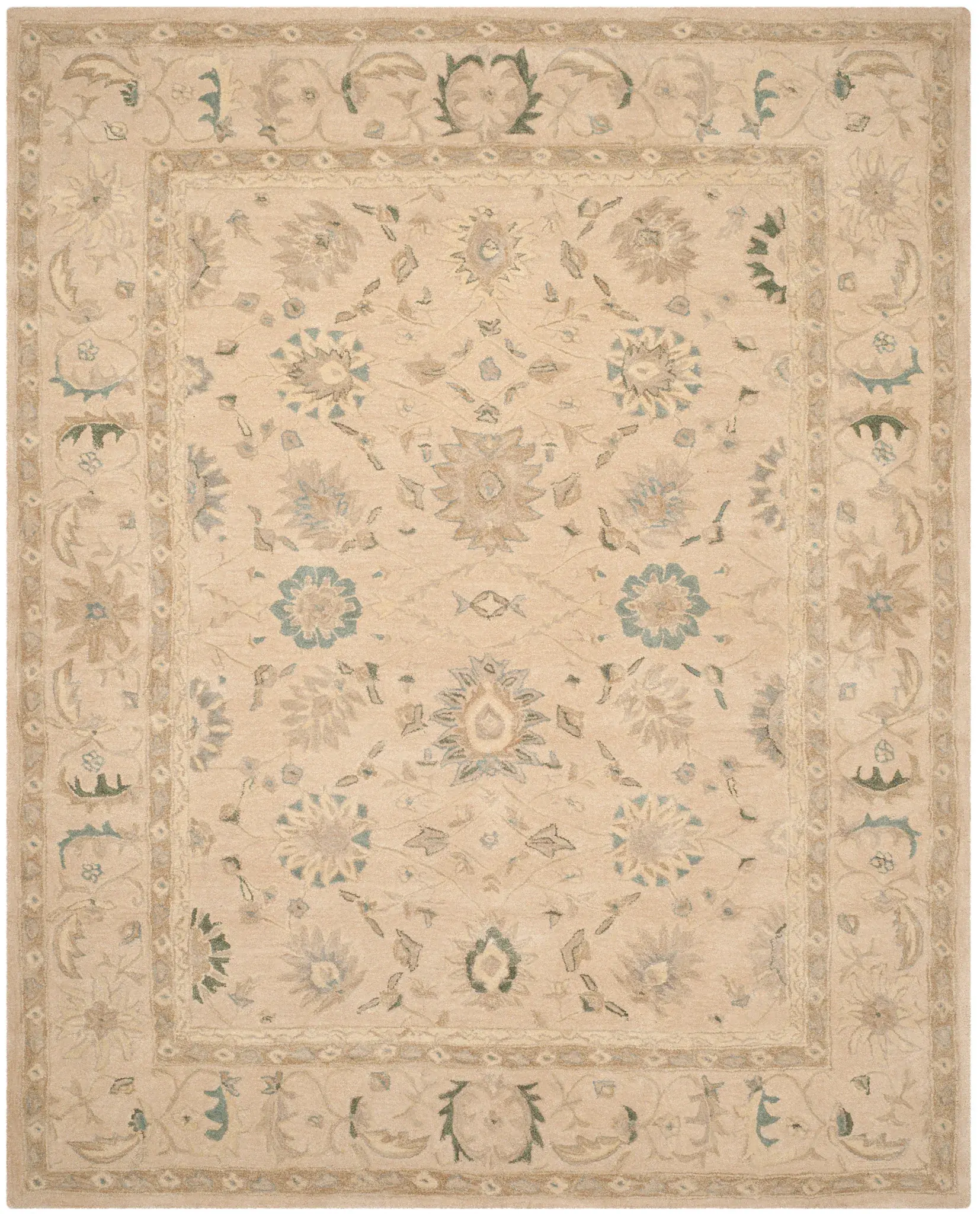 Anatolia Floral Vine Hand-Tufted Shag Wool Rug