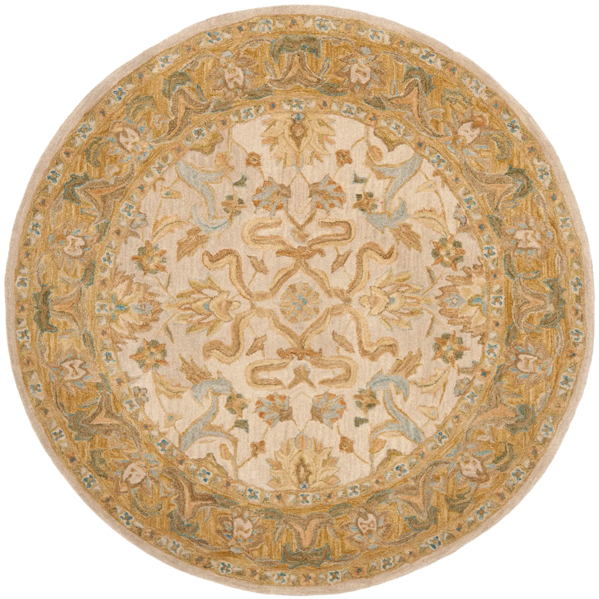 Anatolia Arabesque Floral Hand-Tufted Shag Wool Rug