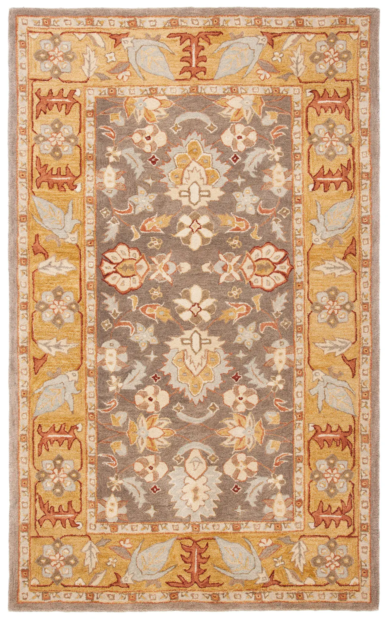 Anatolia Palmette Medallion Hand-Tufted Shag Wool Rug