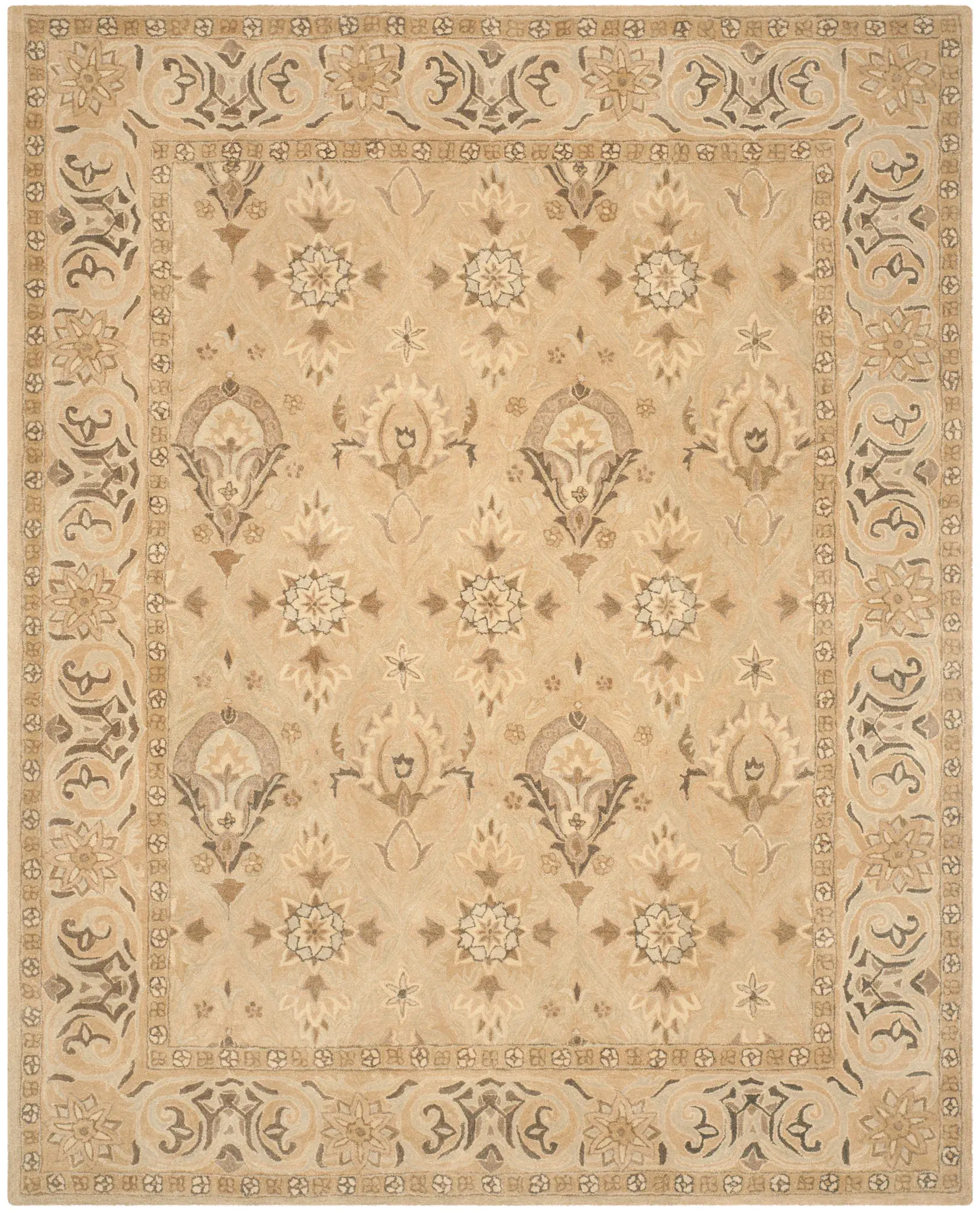 Anatolia Floral Trellis Hand-Tufted Shag Wool Rug