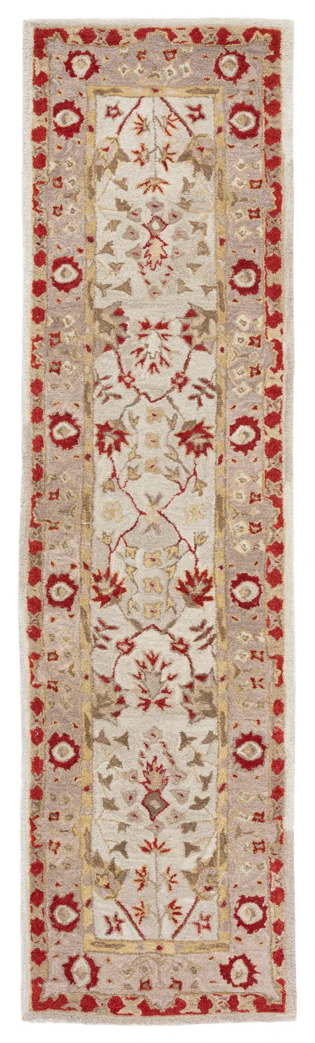 Anatolia Palmette Border Hand-Tufted Shag Wool Rug