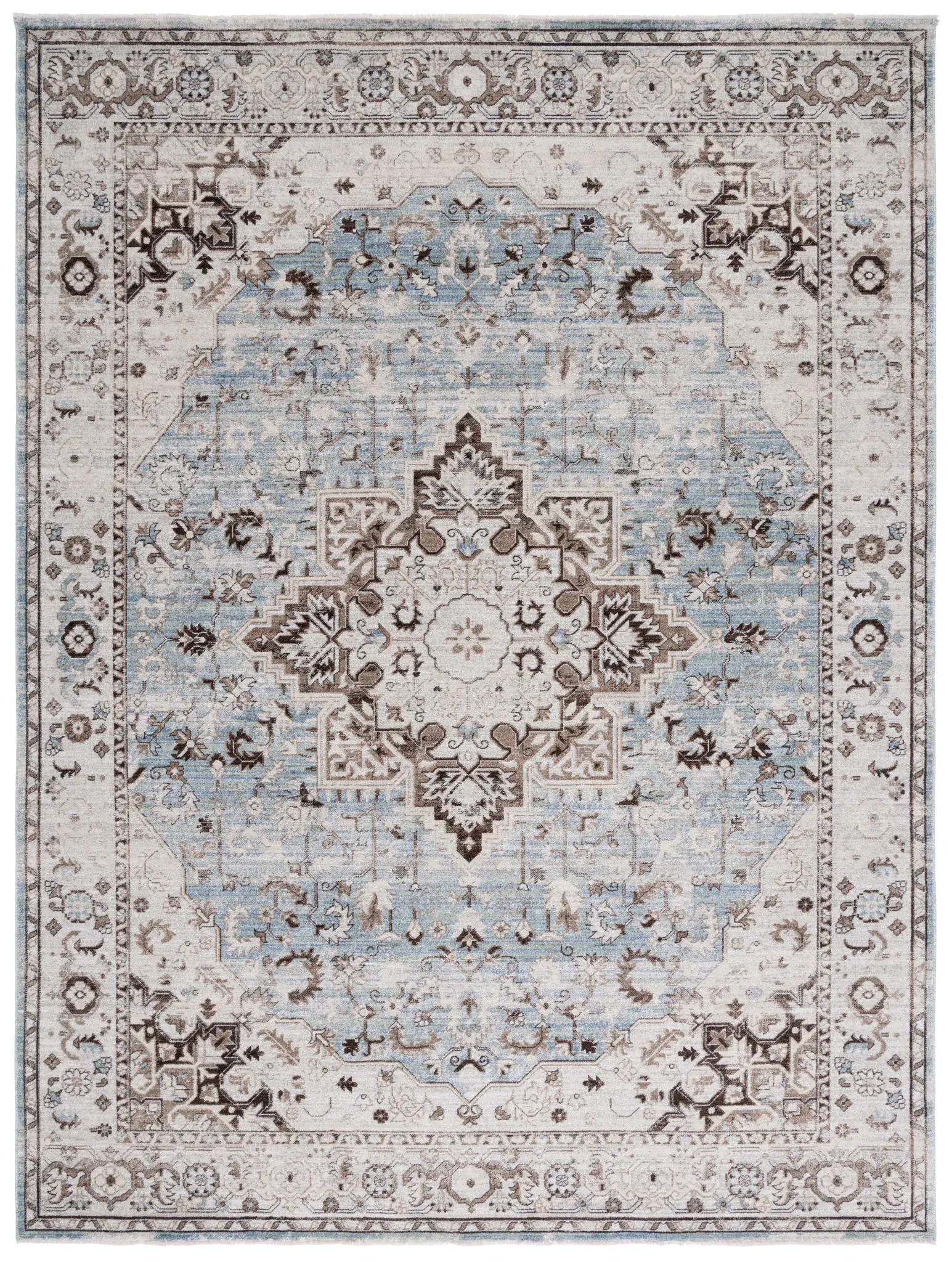Antique Patina Distressed Medallion Rug