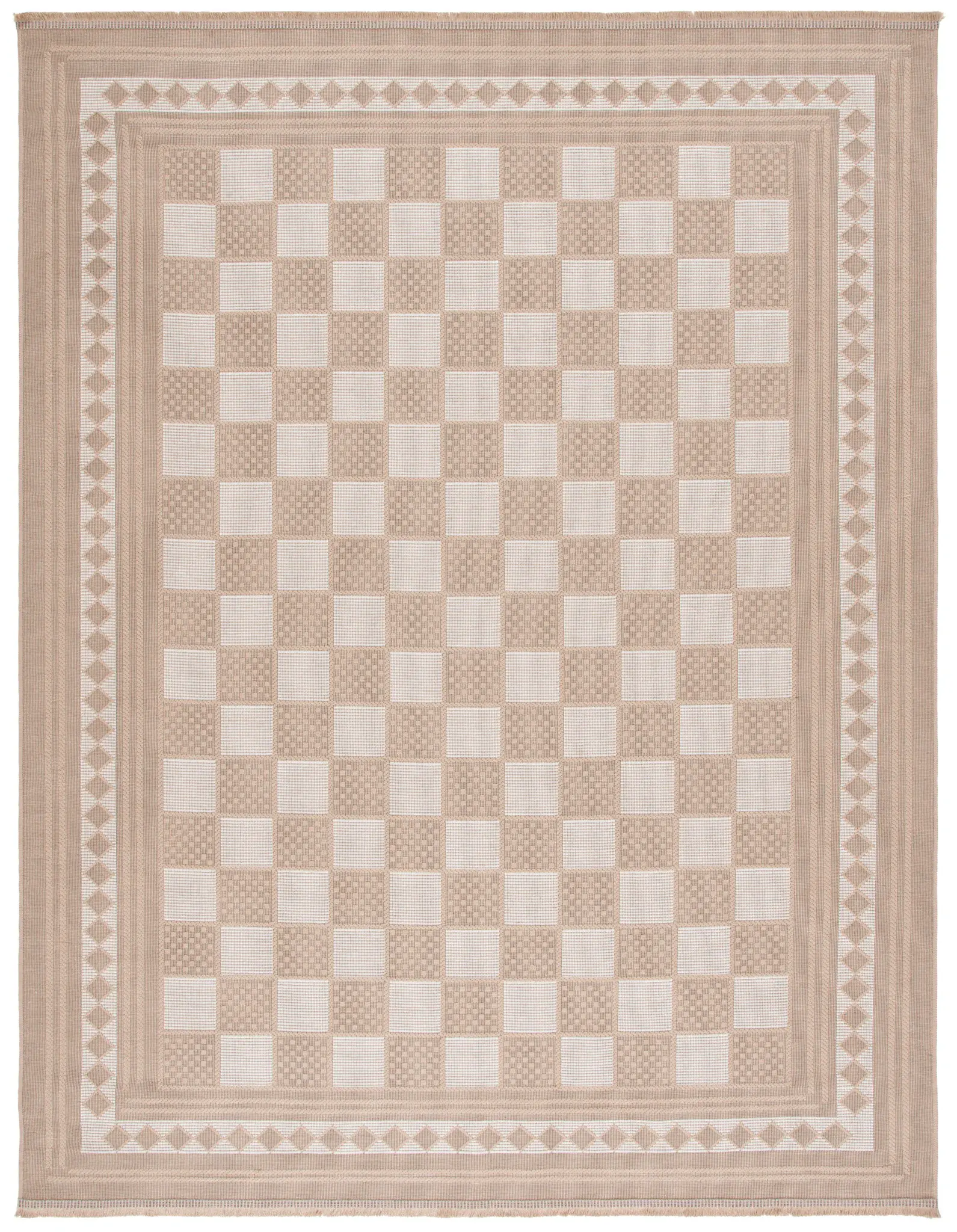 Aspect Bordered Checkerboard Jute Rug