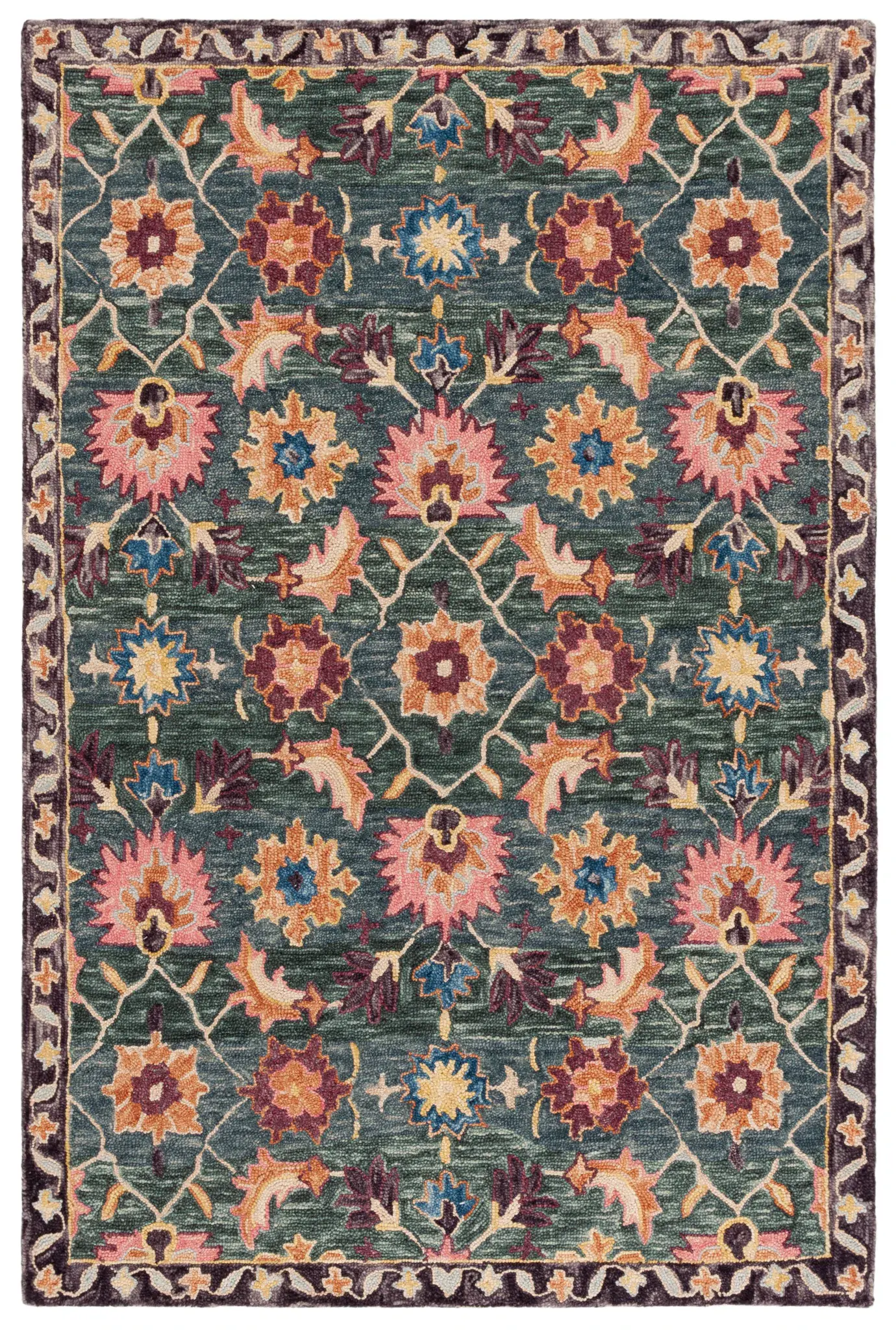 Aspen Floral Trellis Hand-Tufted Wool Rug