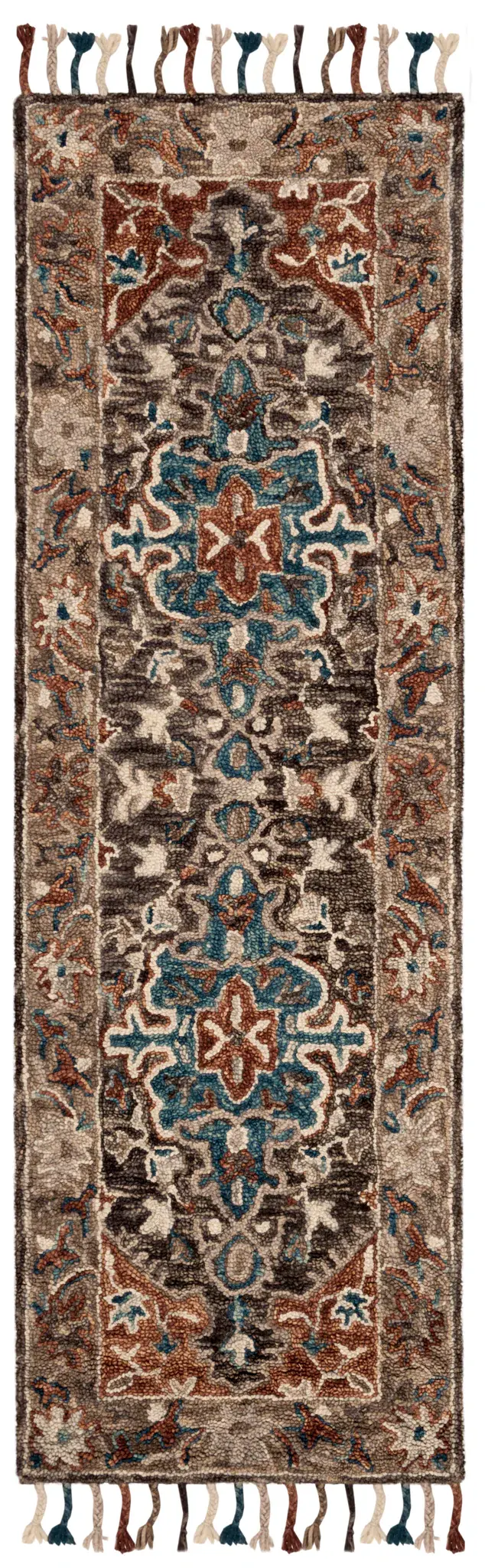 Aspen Medallion Fringe Hand-Tufted Wool Rug